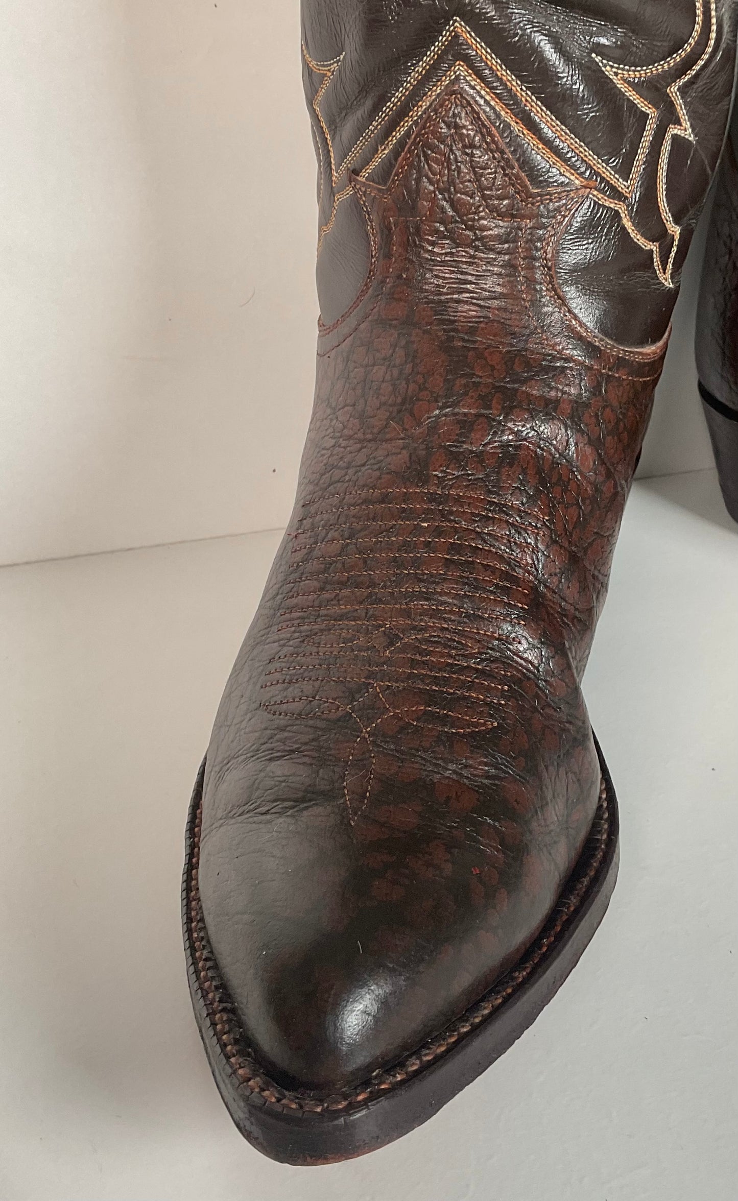 Vintage Tony Lama Exotic Caribou Cowboy Boots 9 EEE Gold Label