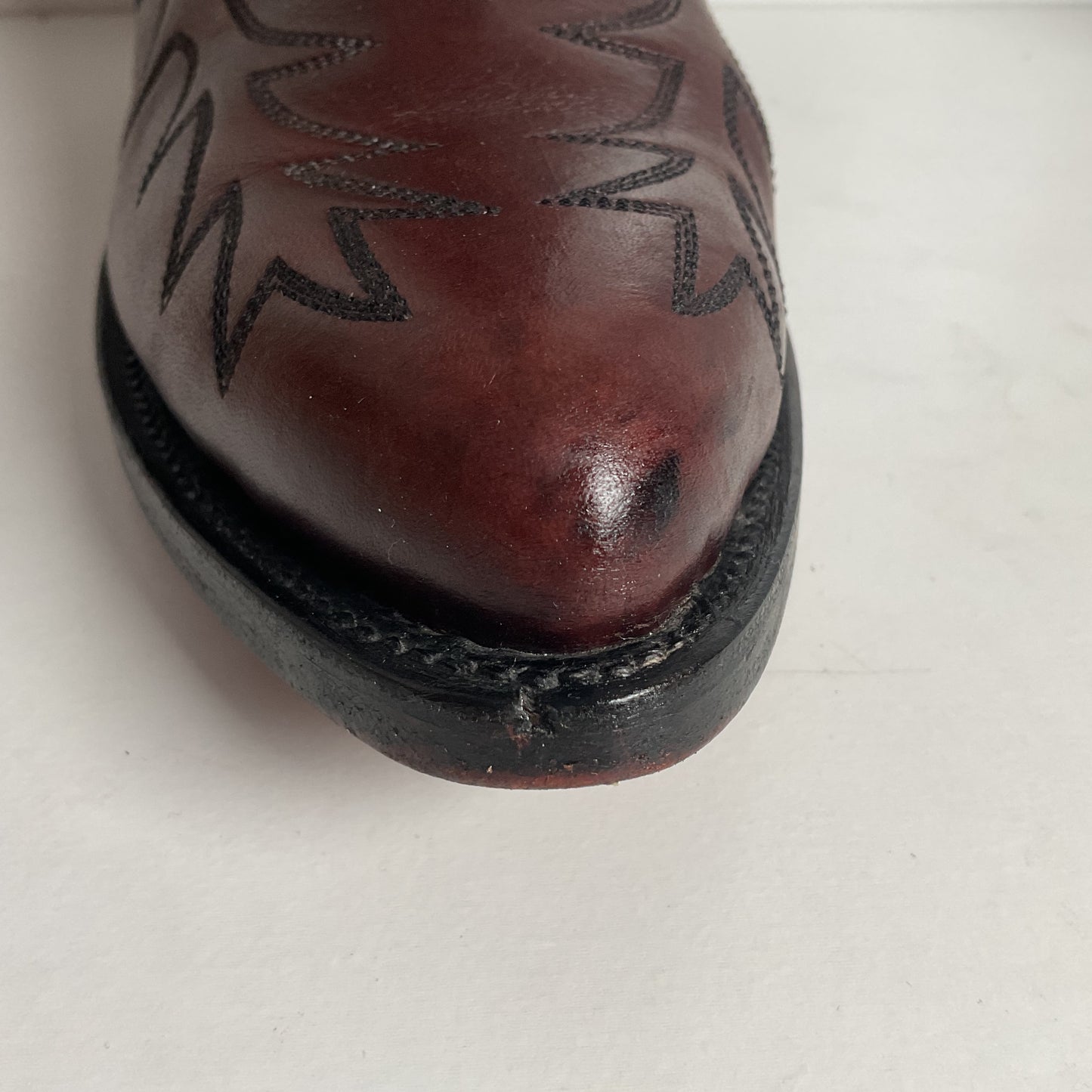 Vintage Stewart Boot Company Tall Cowgirl Boots 10 Narrow Romero Cloth Pulls