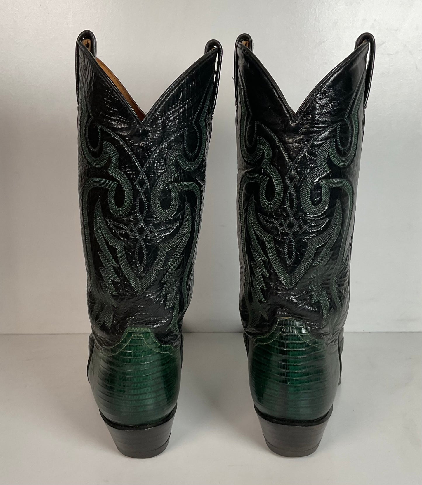 Tony Lama Emerald Green Teju Lizard Cowboy Boots Men’s 8 EE | Women’s 9 USA Made