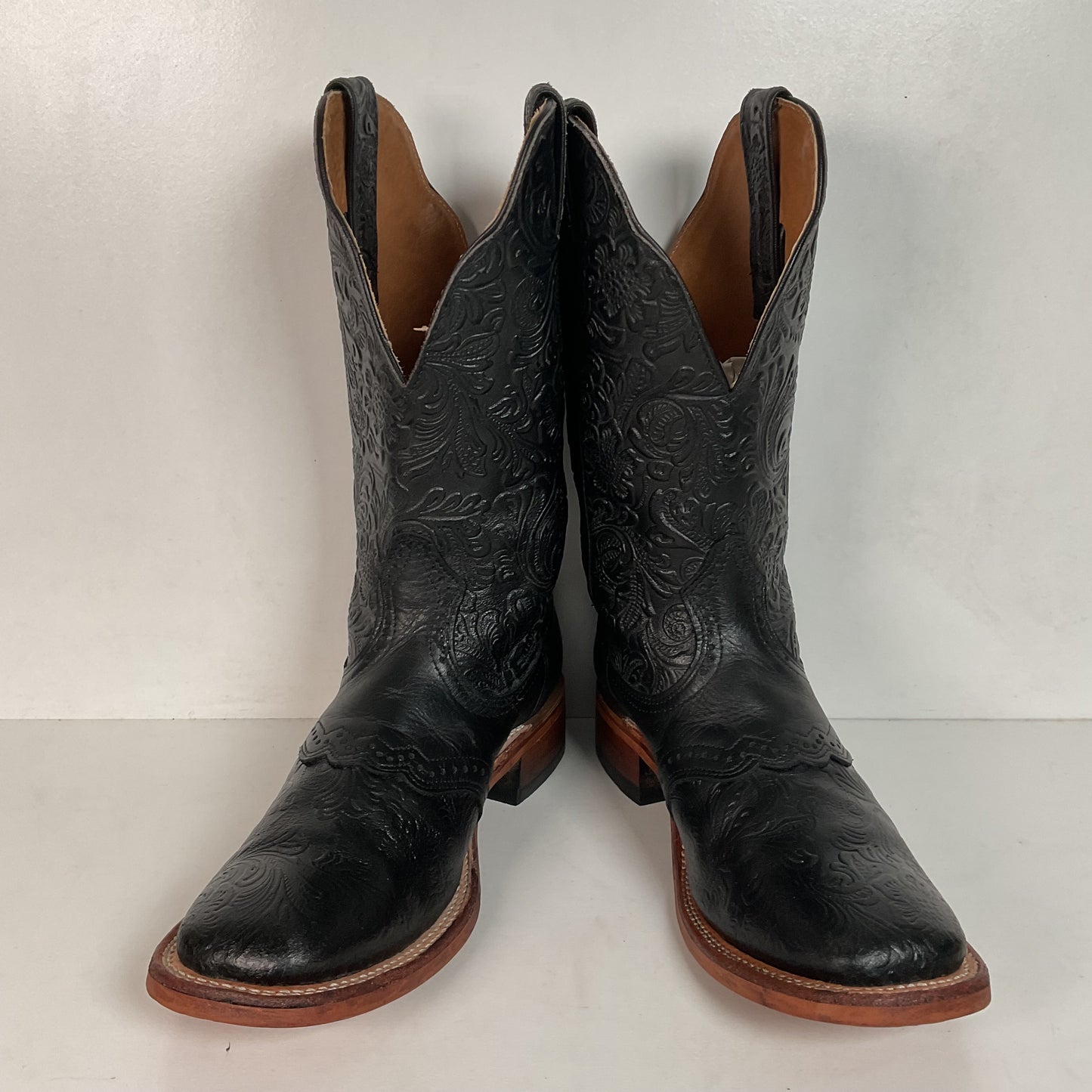 Boulet Tooled Cowgirl Boots 8.5 C Slip Resistant Sole