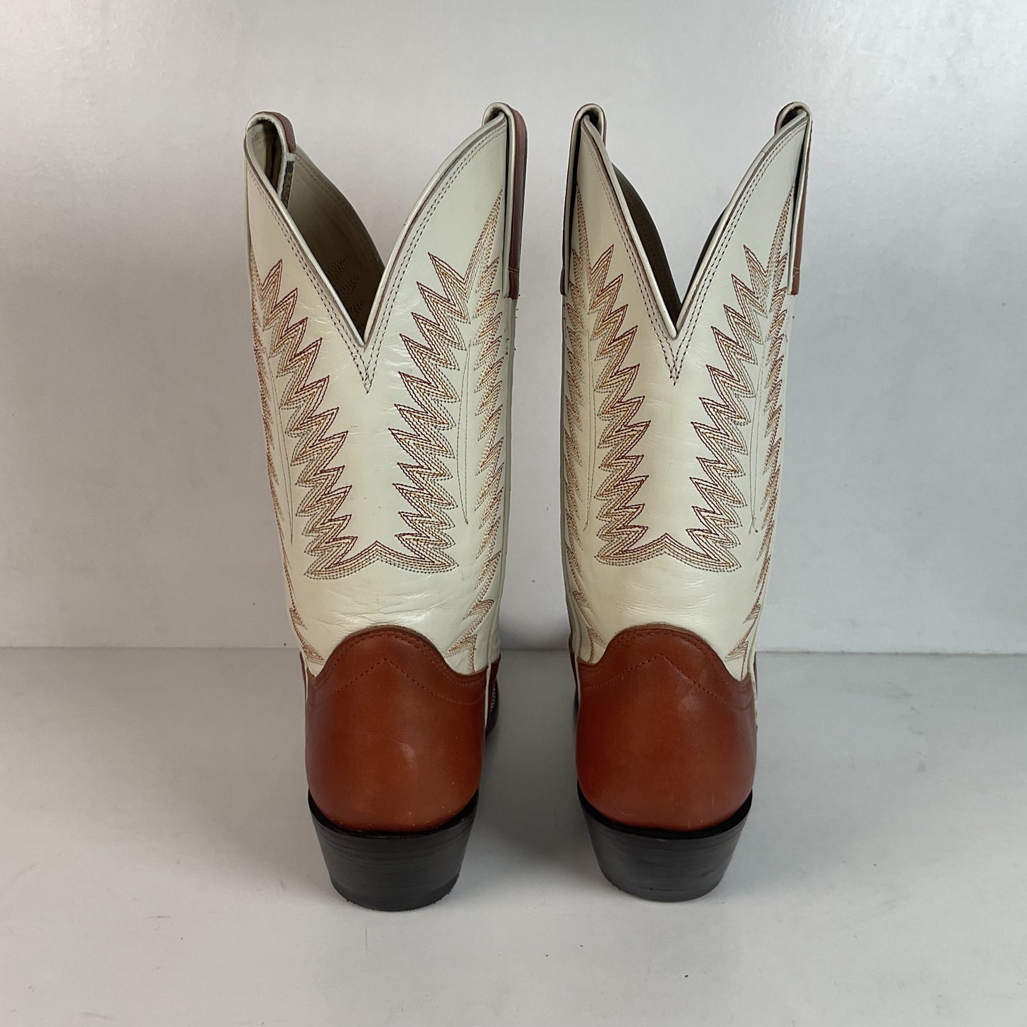 Hondo Calfskin Leather Cowgirl Boots 10 B White Upper