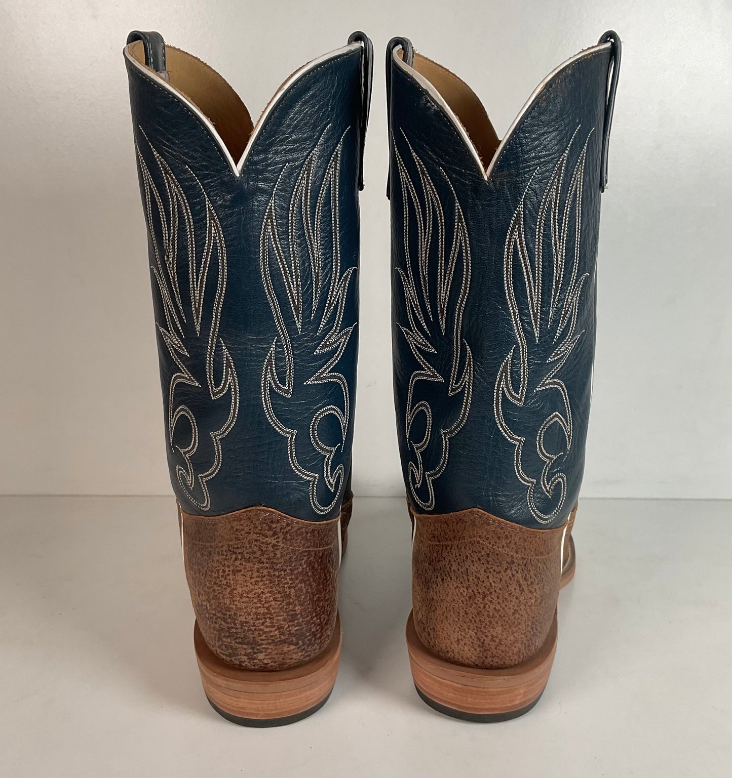 Olathe Pig Skin Suede Cowboy Boots 18 B (Narrow) Rough Out Custom