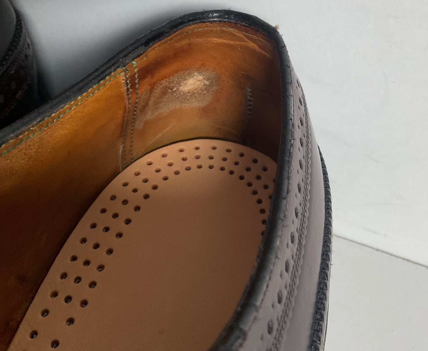 Early Florsheim Imperial Kenmoor Derby Shoes 10 C Shell Cordovan