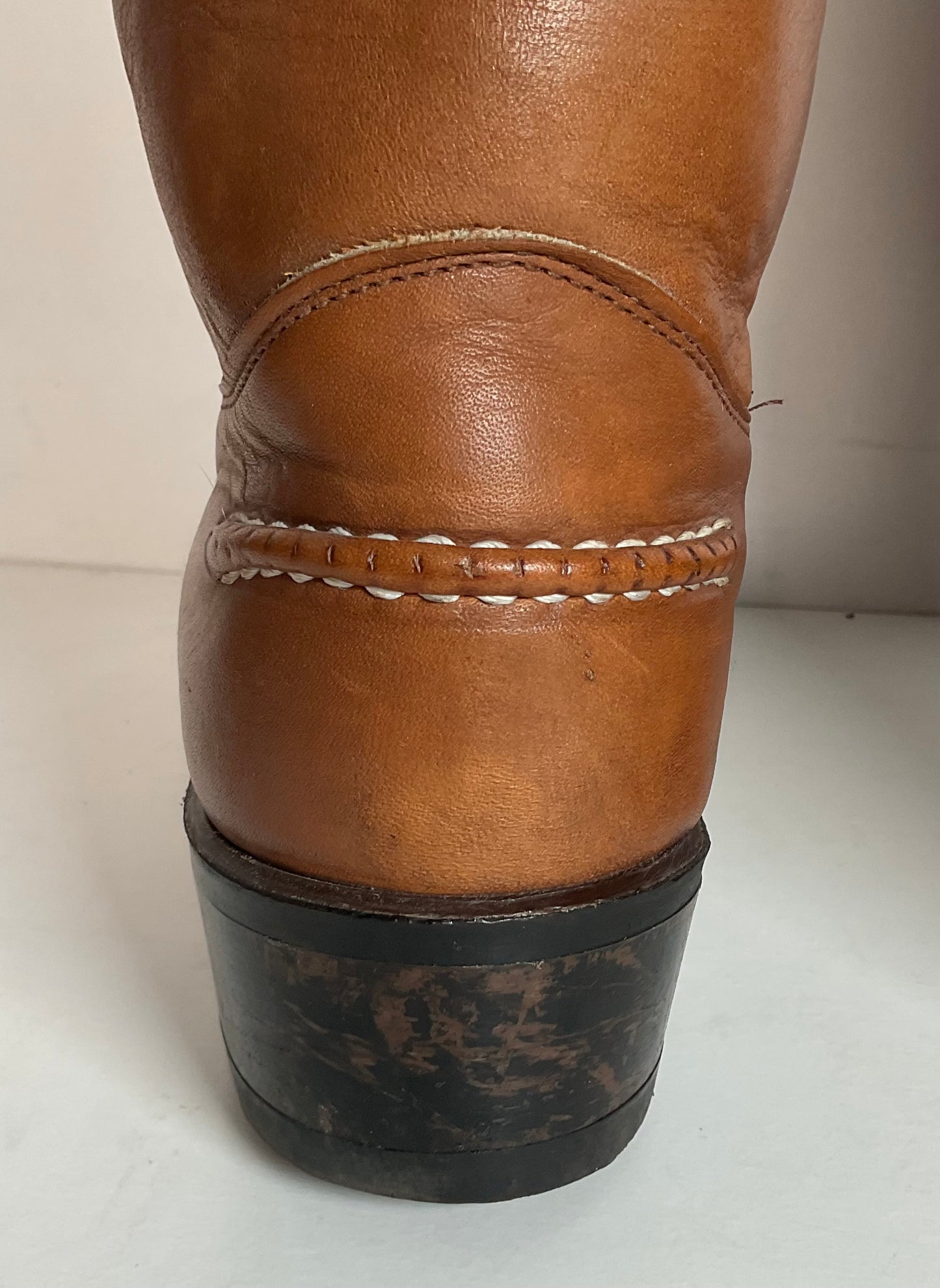 Vintage Double H Horseshoe Cowboy Work Boots 10 D USA Made Soft Toe