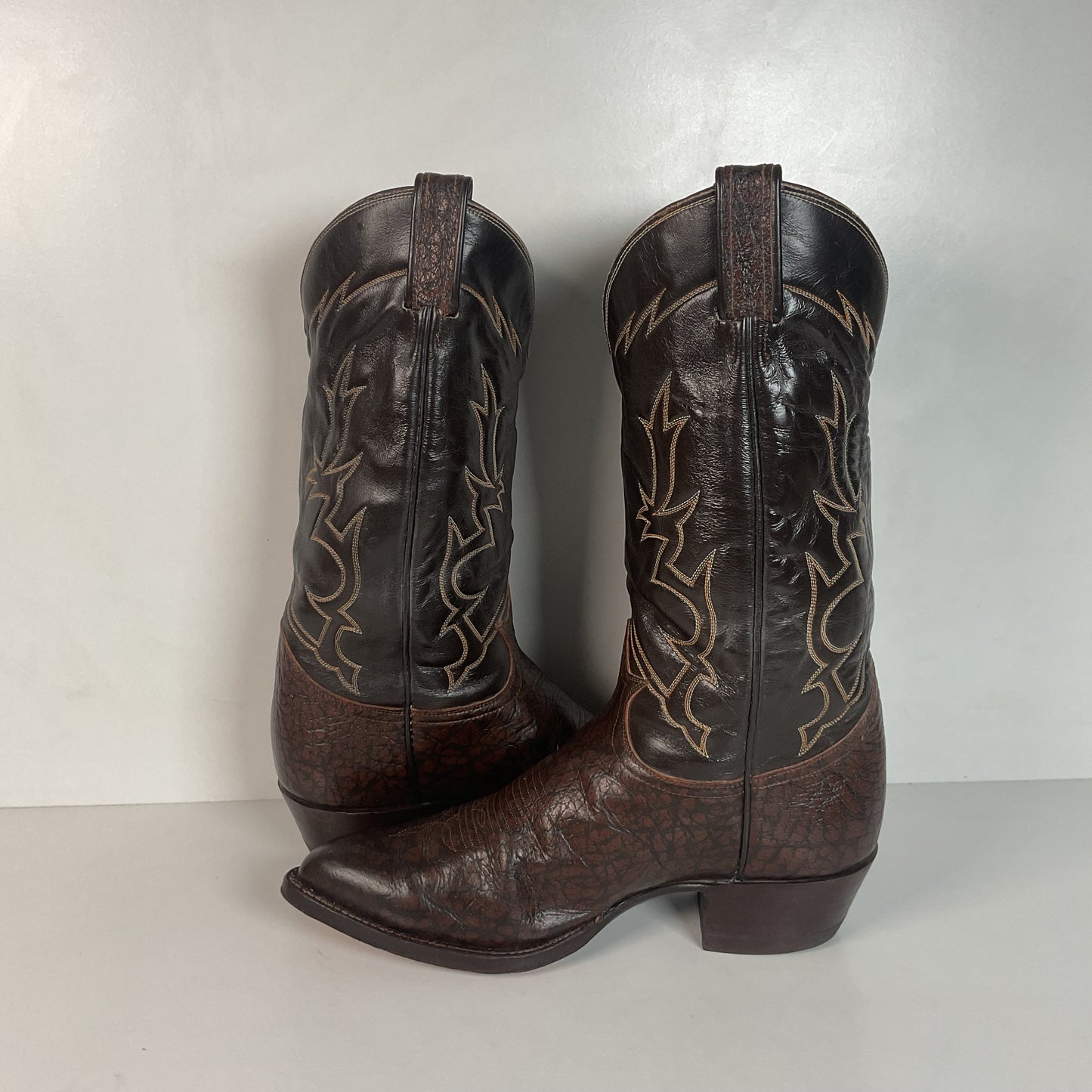 Vintage Tony Lama Exotic Caribou Cowboy Boots 9 EEE Gold Label