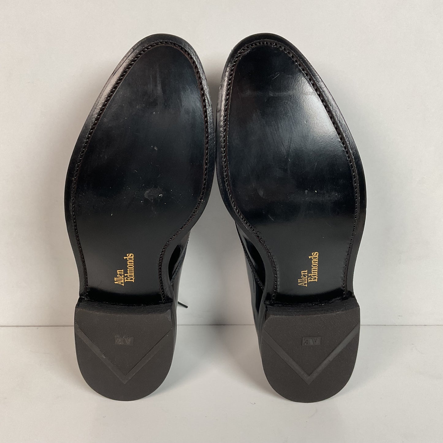 Allen Edmonds Kendall Plain Toe Derby Shoes 8 D Glossy Patent Leather