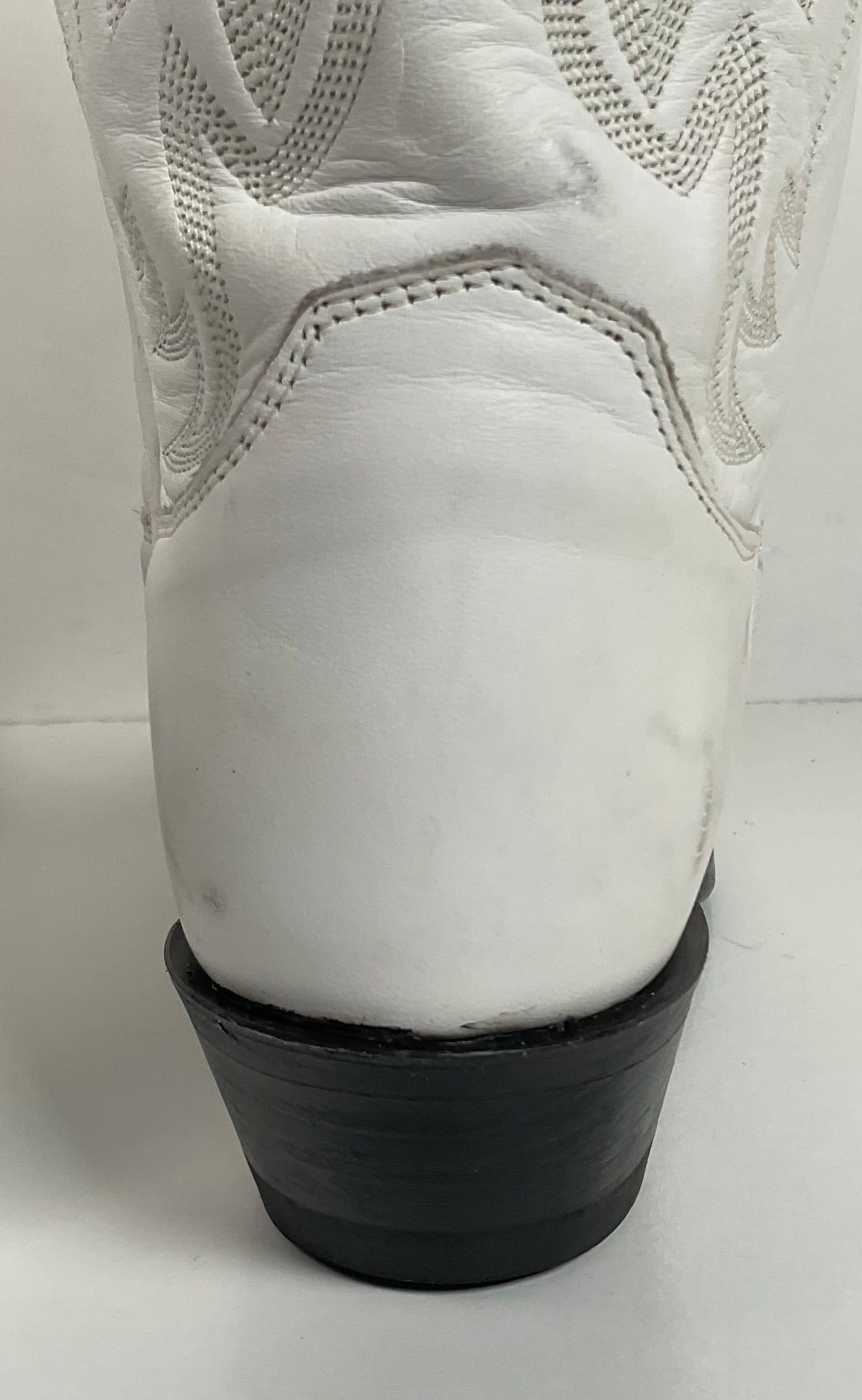 Justin Wedding White Cowgirl Boots 8 B USA Made