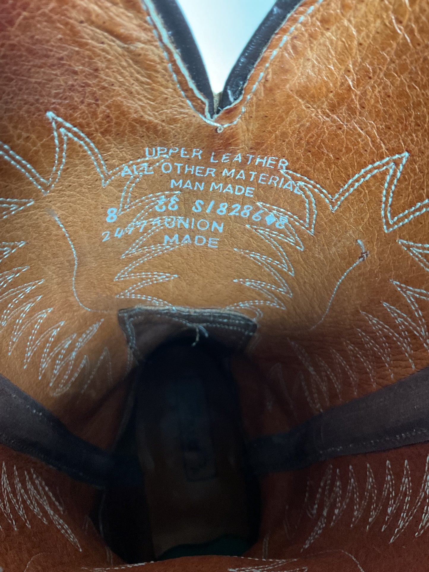PD Tuff Brown Pull On Work Boots 8 EE Union Made Western Soft Toe