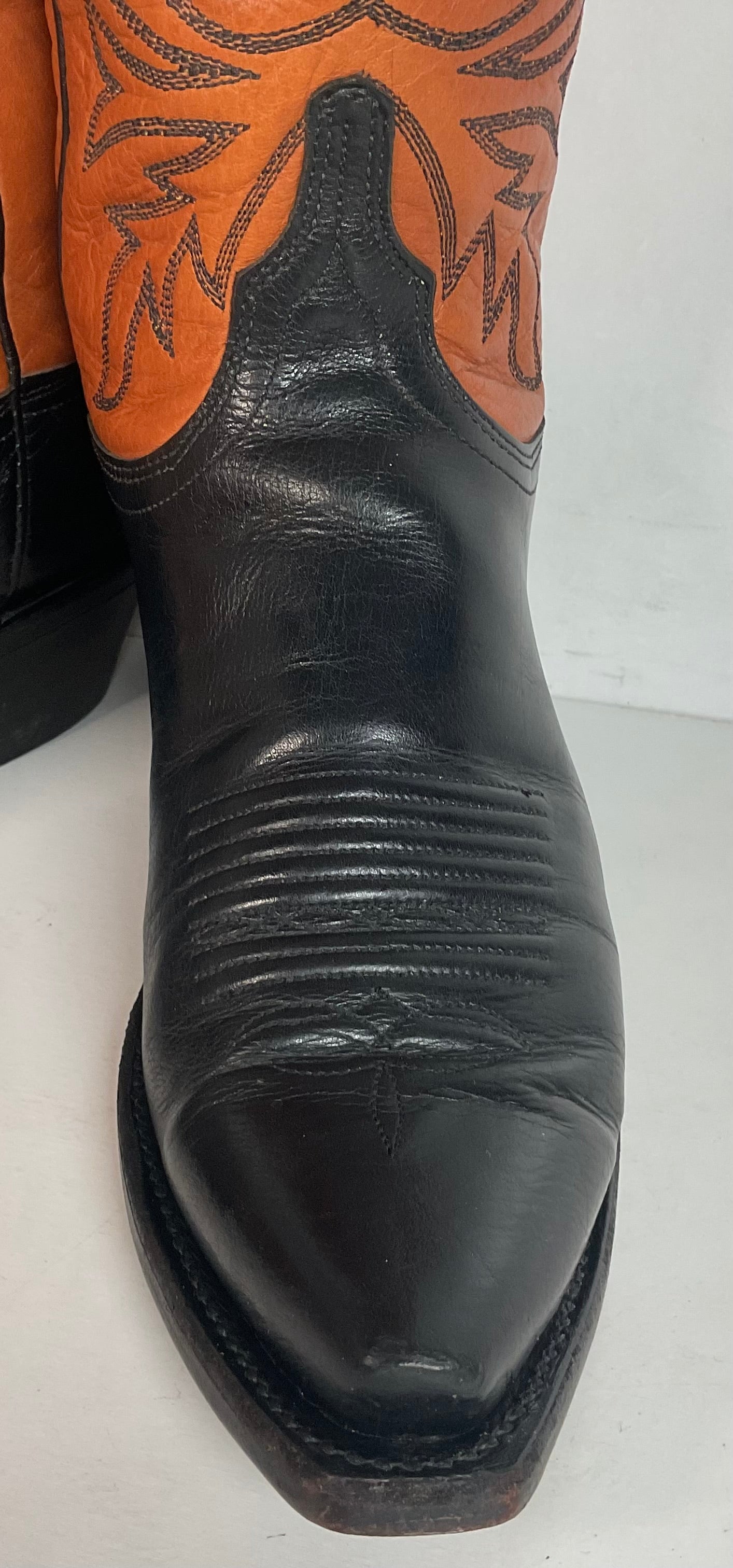 Lucchese 1883 Leather Cowgirl Boots 6.5 B Stitched Rust Brown