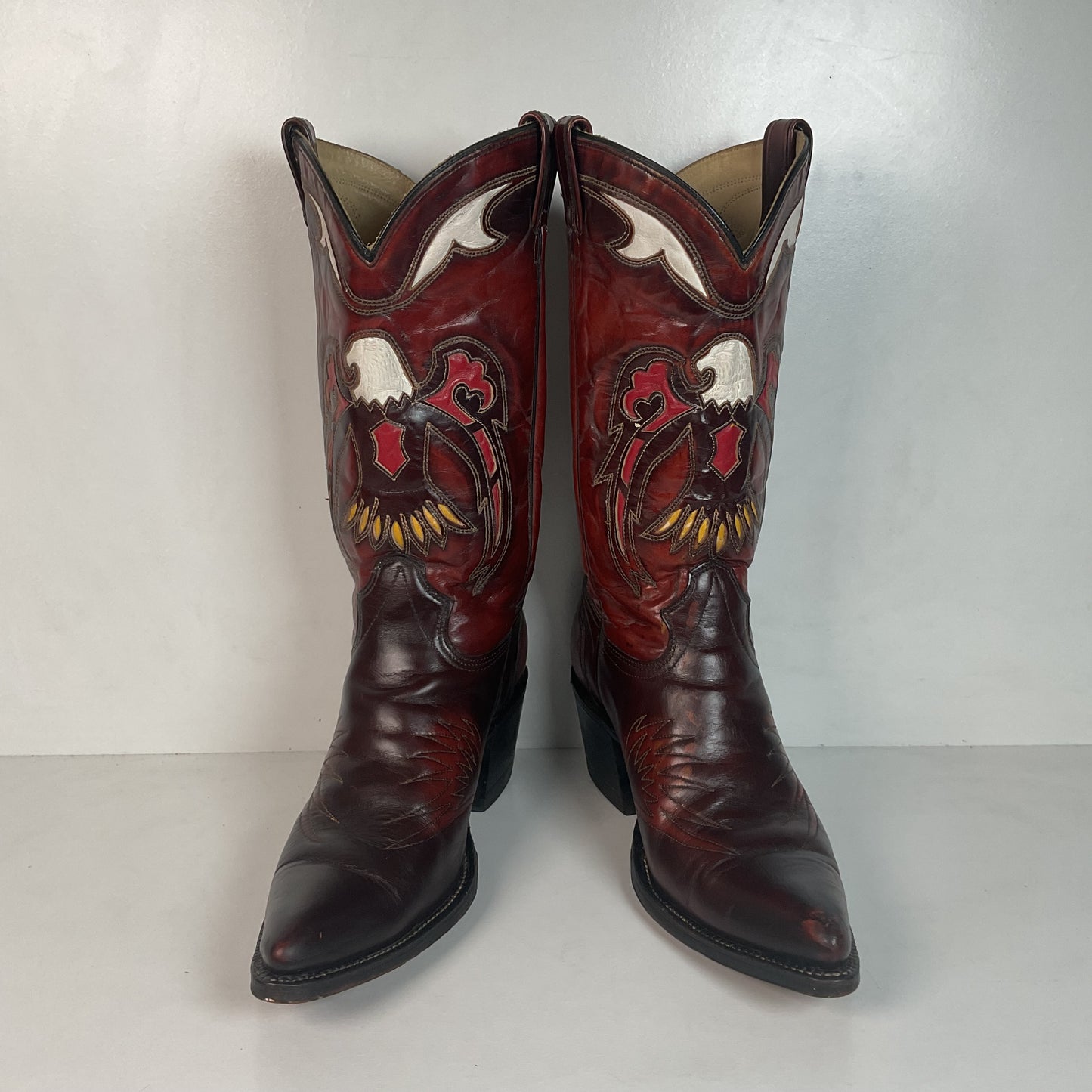 Texas Eagle Thunderbird Cowboy Boots 11 D Independence Day 4th Of July