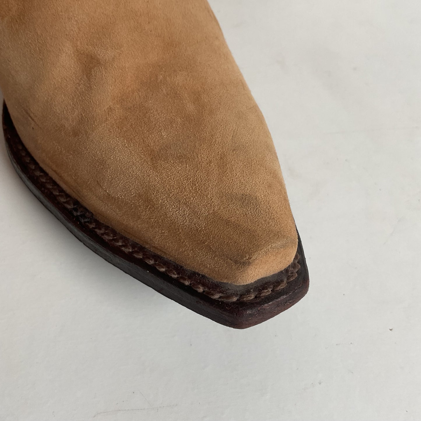 F. H. Senka Cowgirl Boots 8.5 US Nubuck Suede Snip Toe