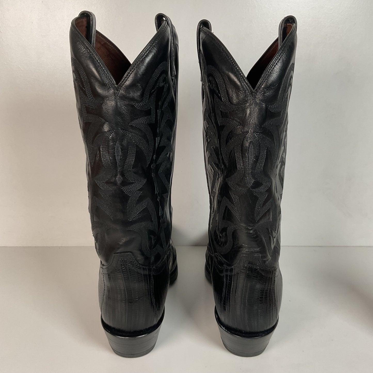 Tony Lama Nacogdoches Cowboy Boots 10 EE USA Made Teju Lizard