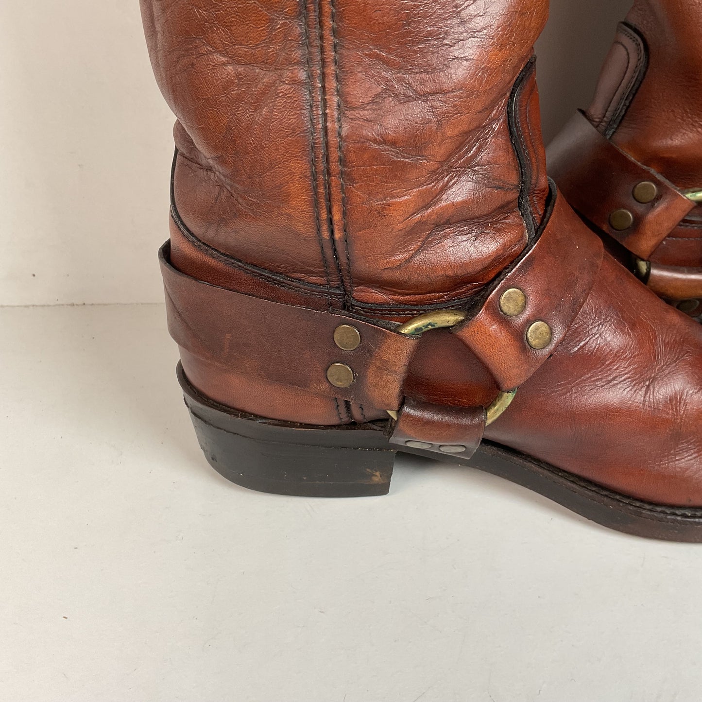 Vintage Frye Black Label Harness Boots 10.5 D USA Made