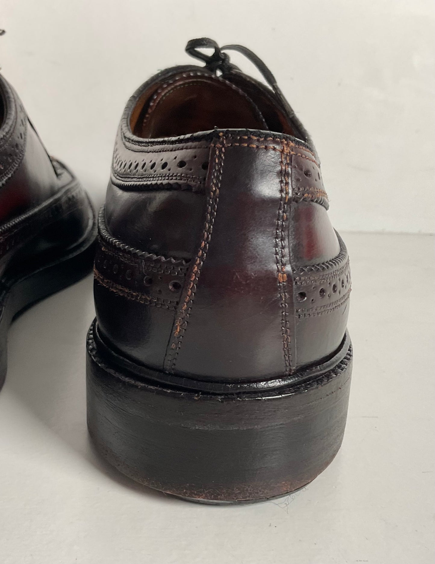 Early Florsheim Imperial Kenmoor Derby Shoes 10 C Shell Cordovan