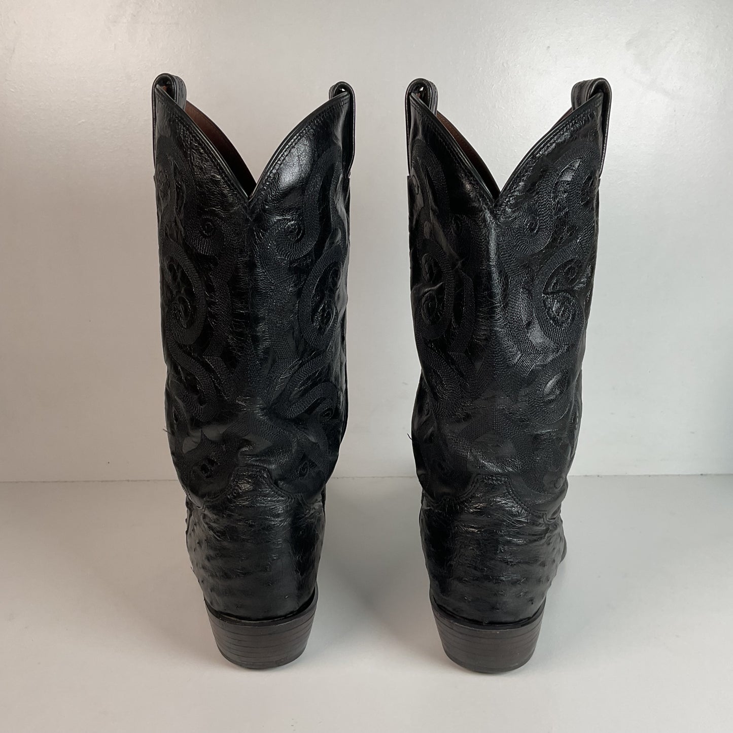 Tony Lama Full Ostrich Quill Cowboy Boots 13 D USA Made Exotic