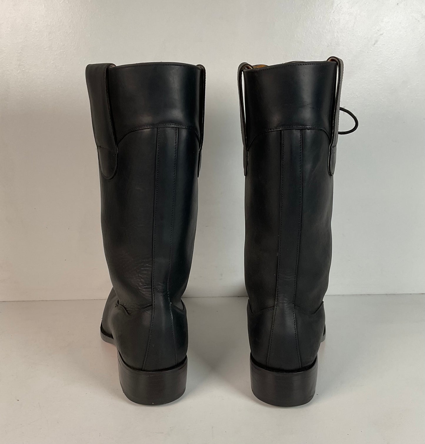 Custom Black Oiled Lace Up Boots Men’s 8 Narrow | Women’s 9 Victorian