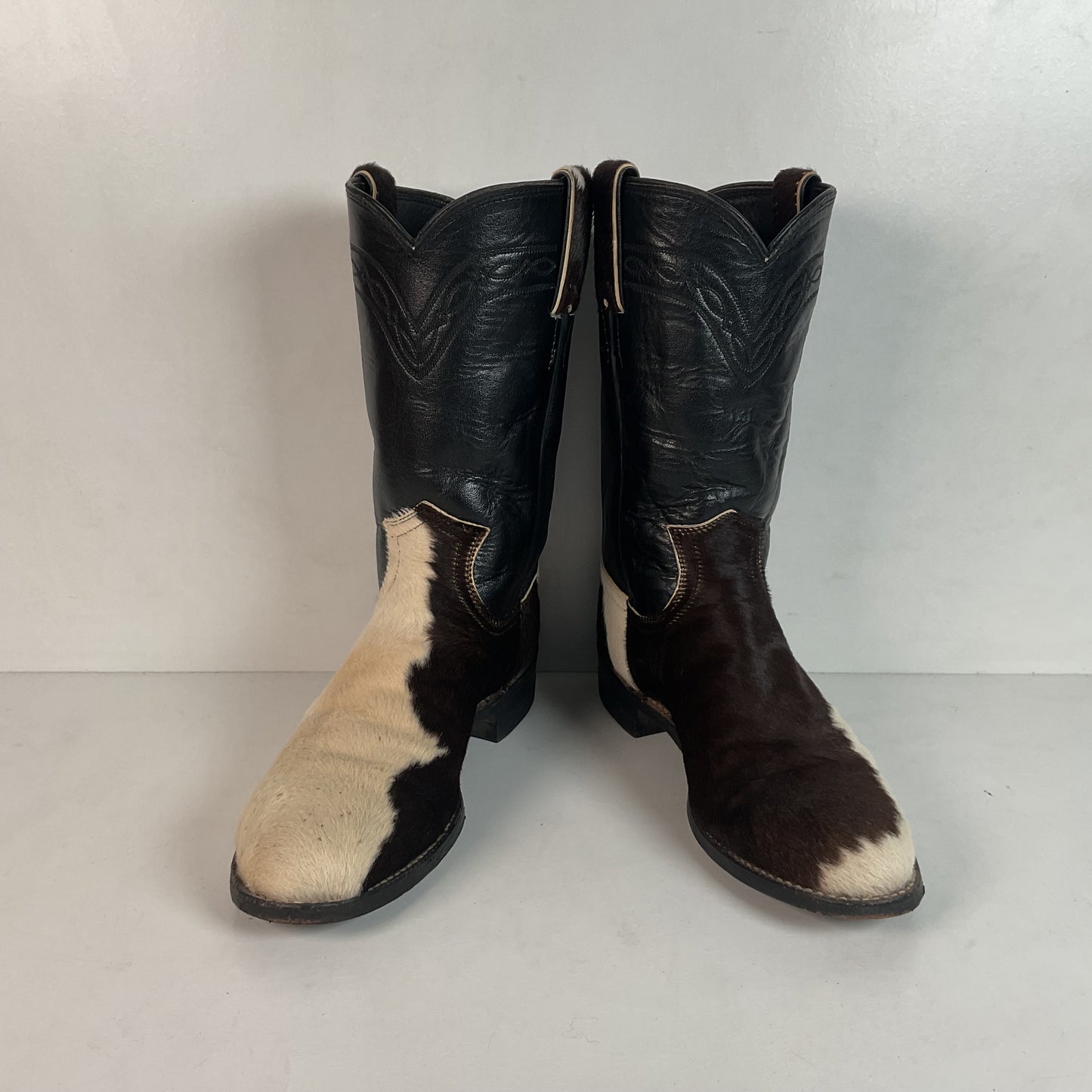 Justin Calf Hair On Cow Hide Pony Cowgirl Roper Boots 6 B Western USA Made