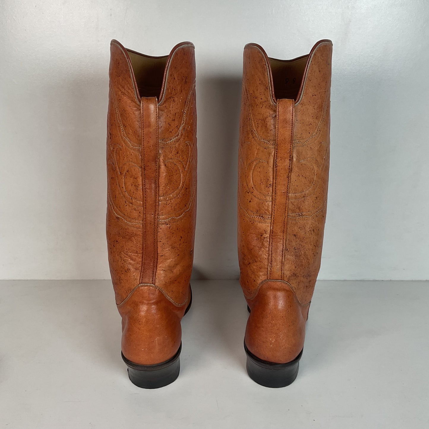Vintage 1960s Tony Lama Cowgirl Boots 7 B Cavalry Style Black Label
