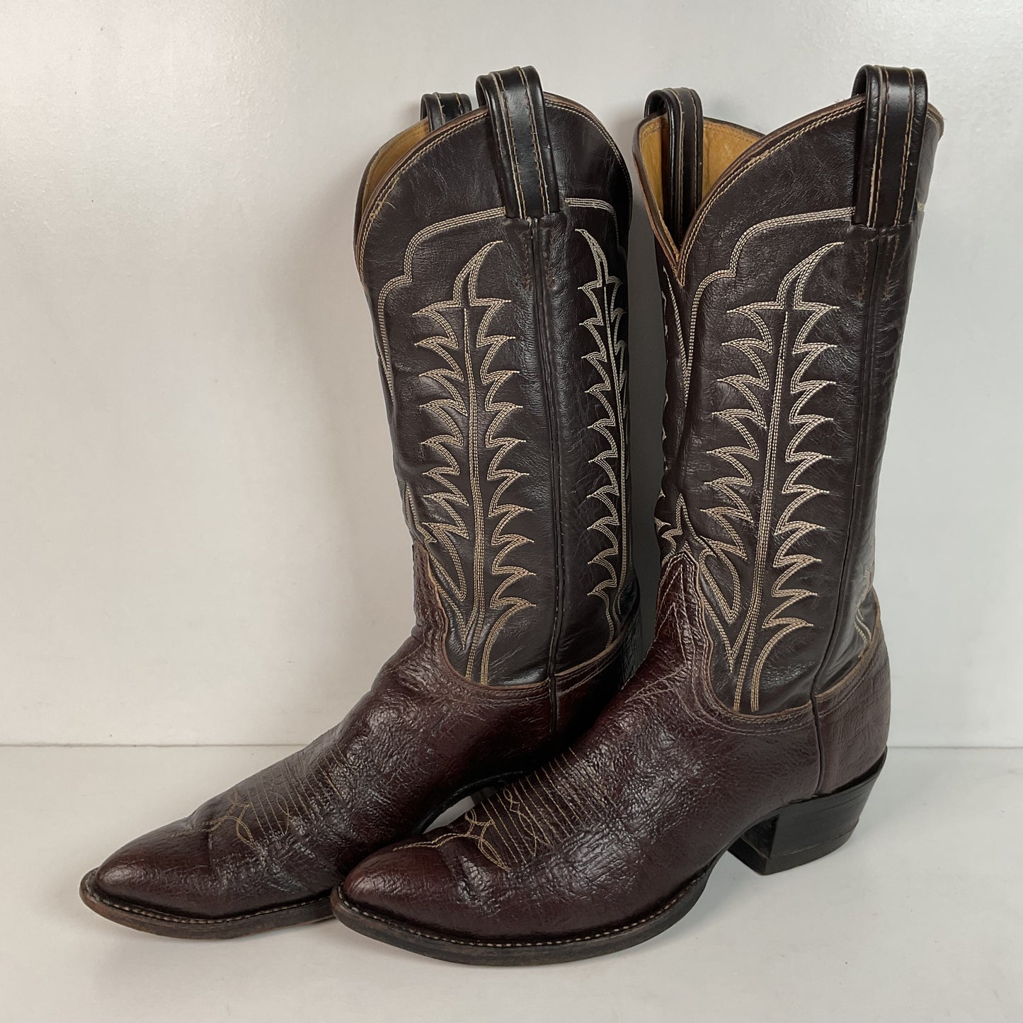 Vintage 1960s Tony Lama Antelope Cowboy Boots 9 B Gold Label Exotic