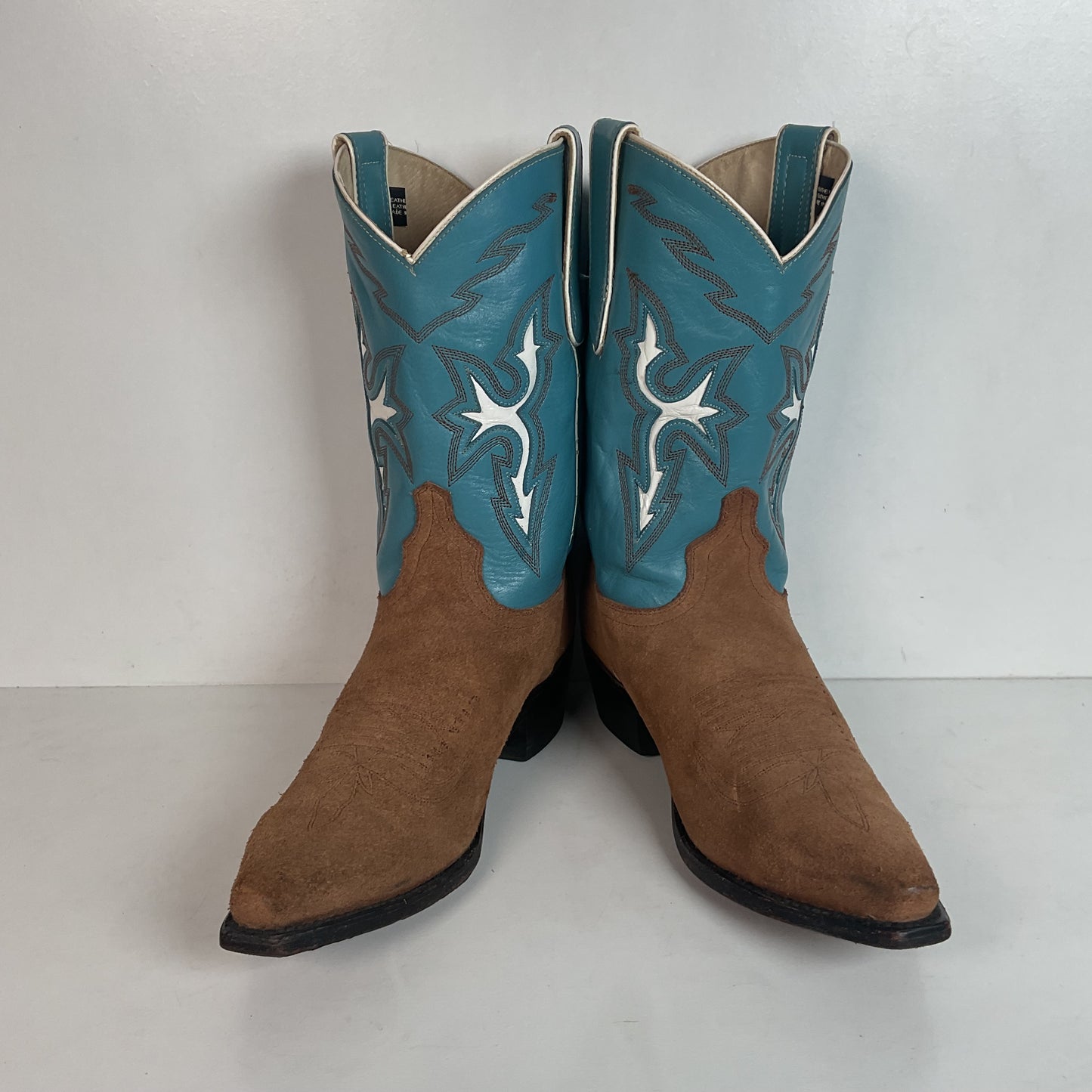 Dan Post Pee Wee Suede Cowgirl Boots 8 M Rough Out Suede