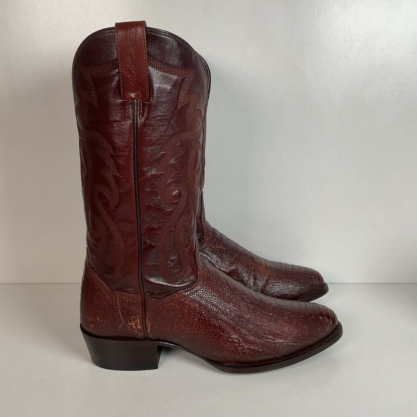 Dan Post Exotic Ostrich Leg Cowboy Boots 10 D