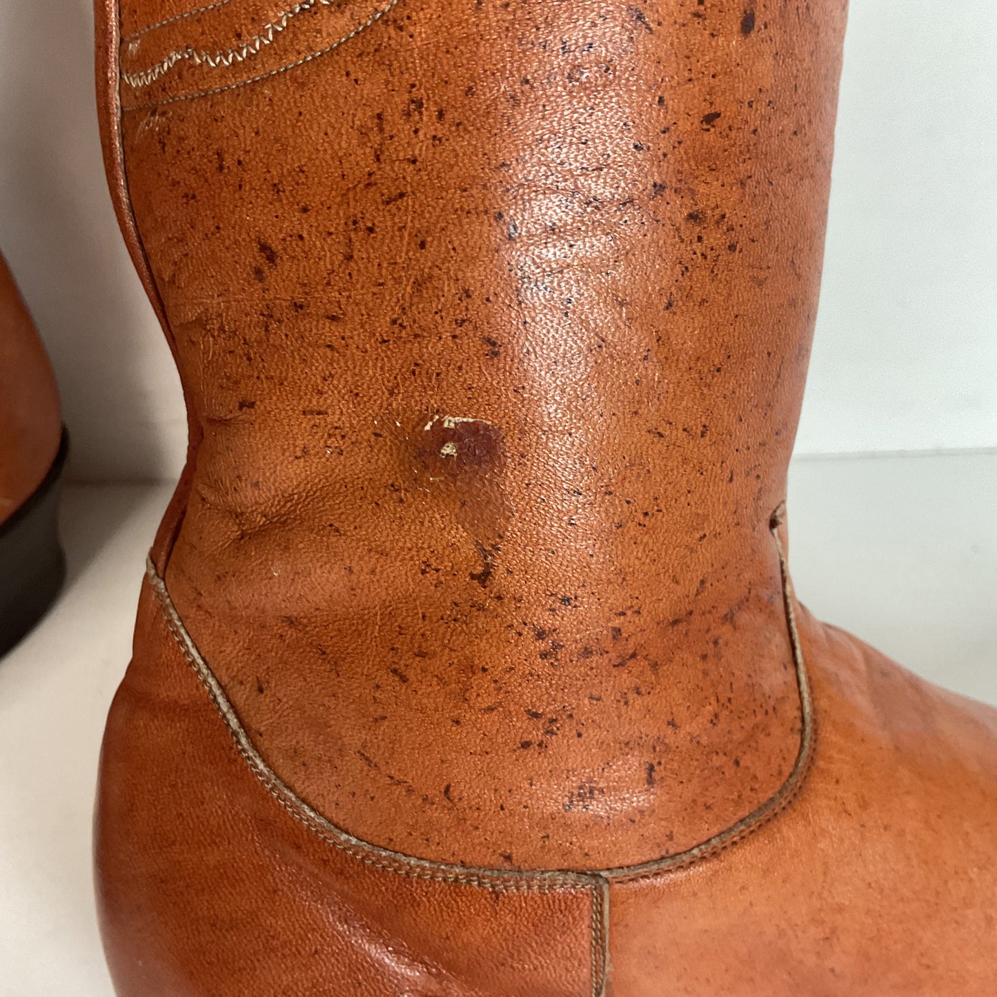 Vintage 1960s Tony Lama Cowgirl Boots 7 B Cavalry Style Black Label