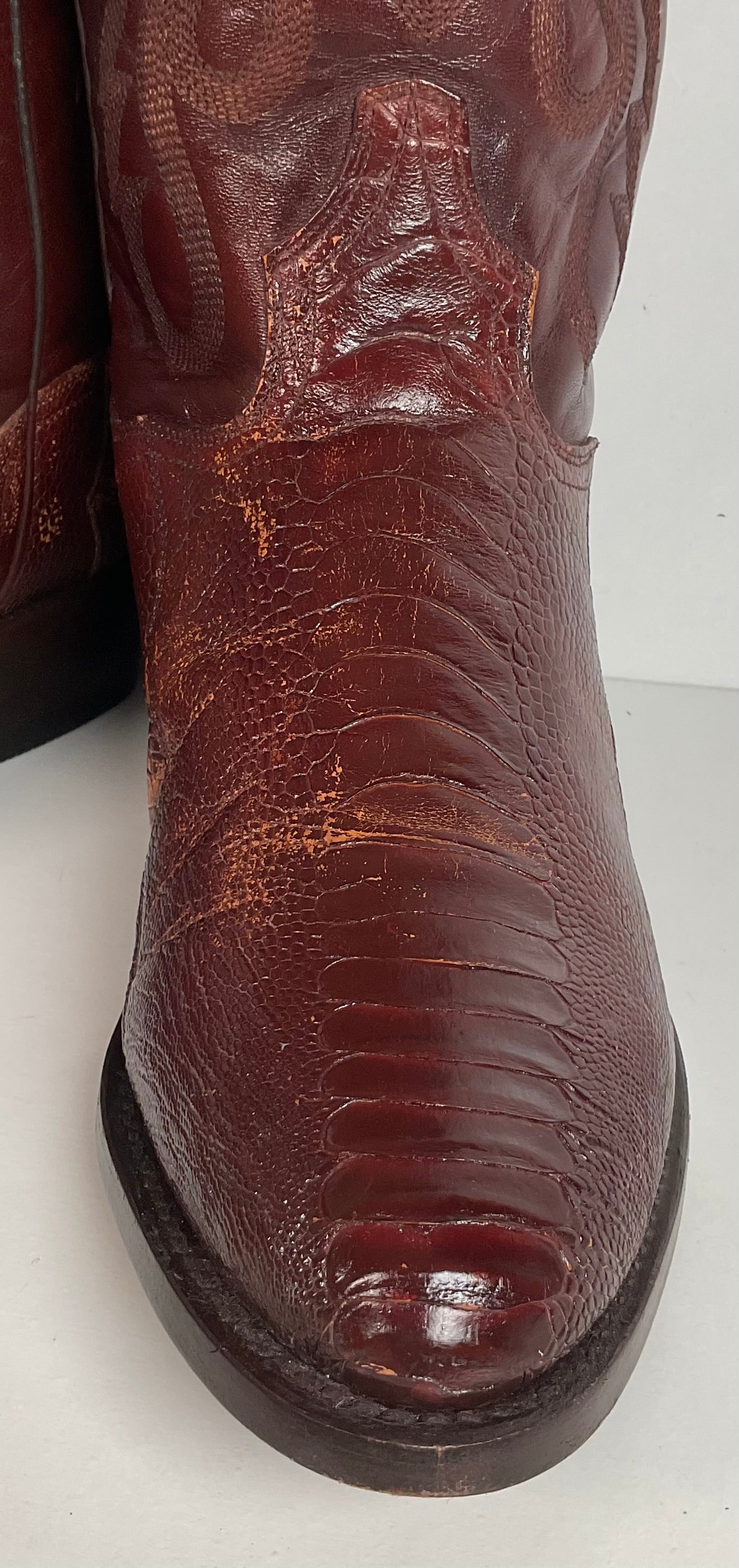 Dan Post Exotic Ostrich Leg Cowboy Boots 10 D