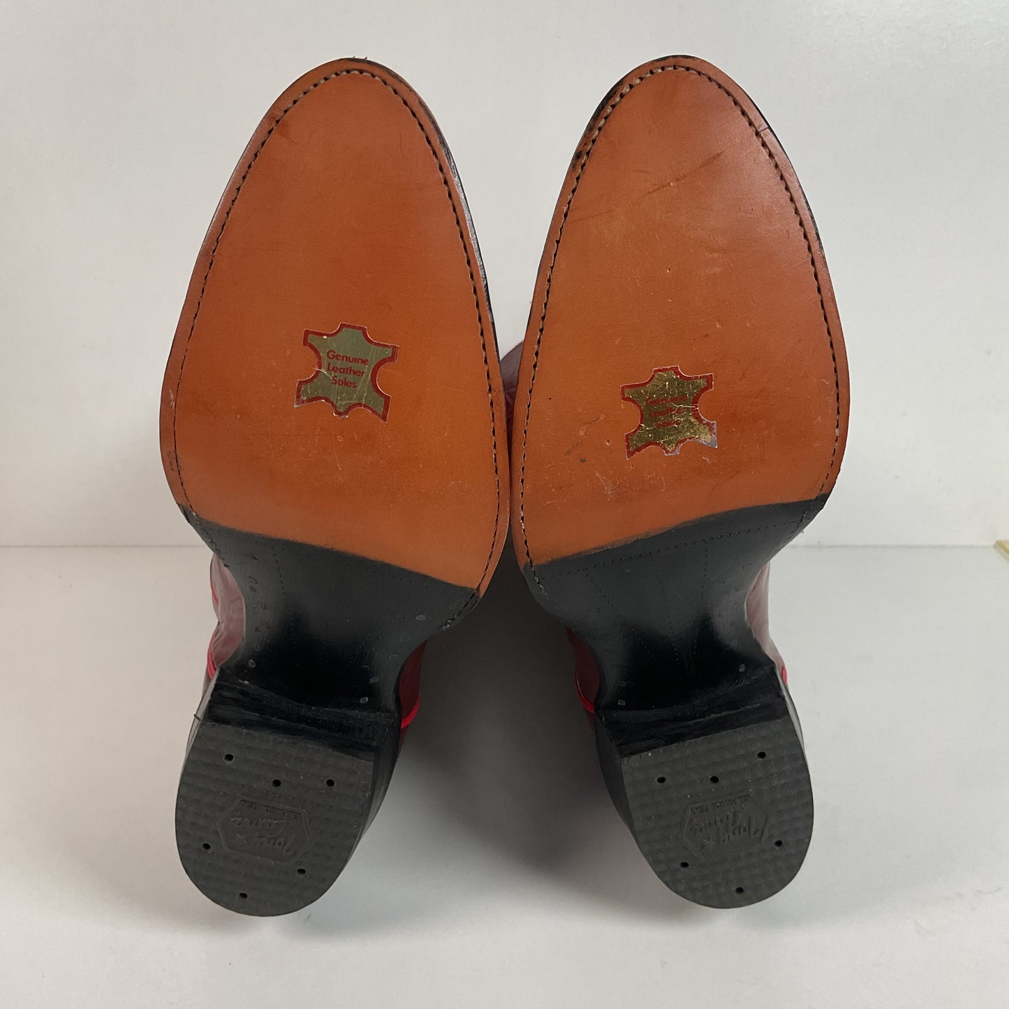 Vintage Tony Lama Red Wine Cowboy Boots Men’s 9 D | Women’s 10 Gold Label