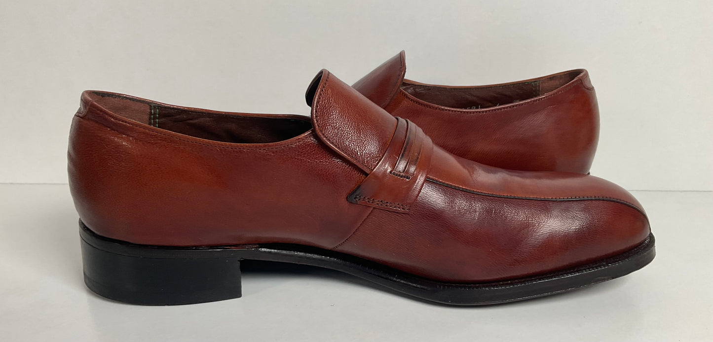 Vintage Florsheim Imperial Horsebit Loafers 9 C Burnished Brown