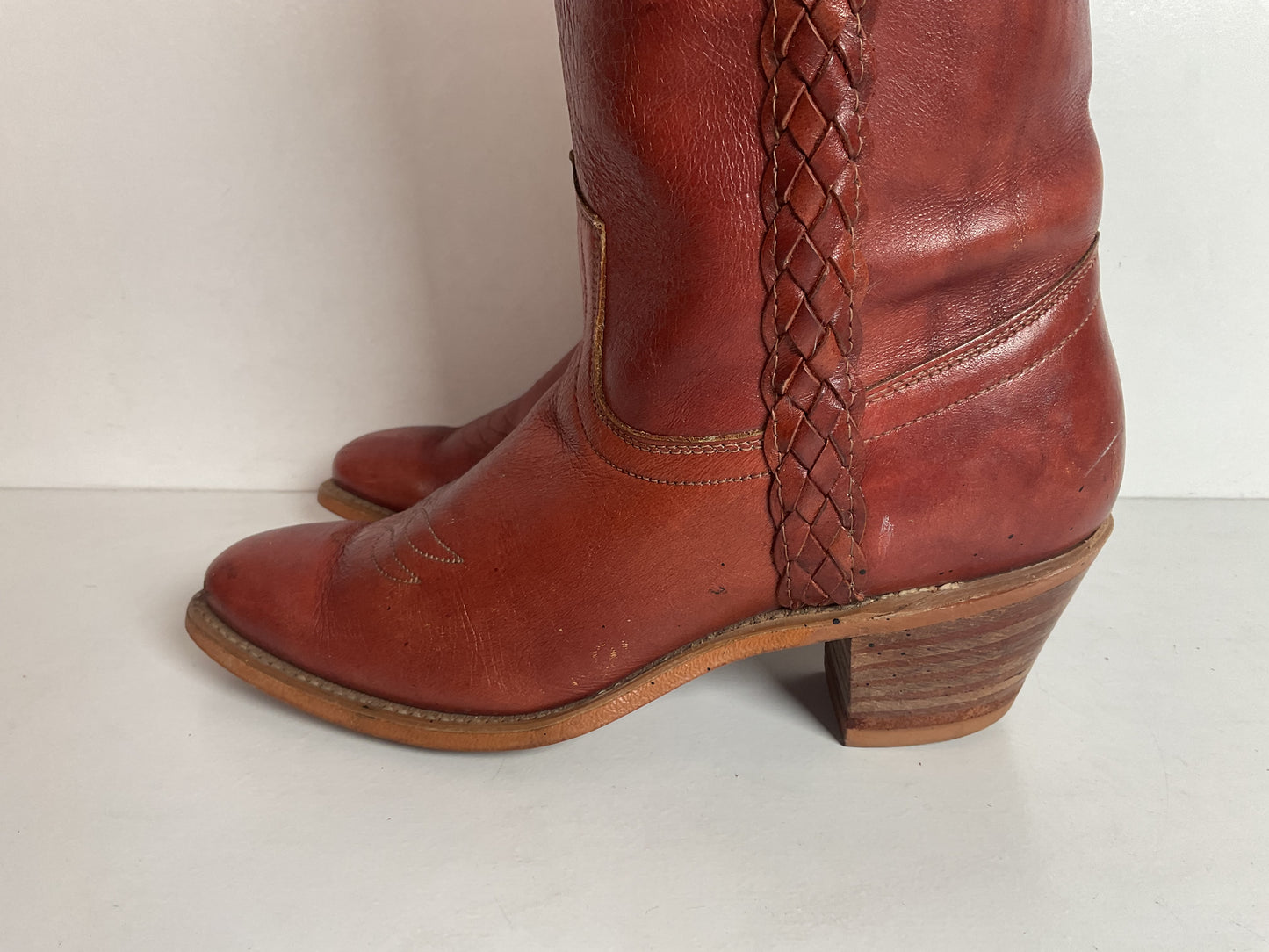 Vintage Capezio Braided Shooter Boots 6.5 M USA Made Campus Riding