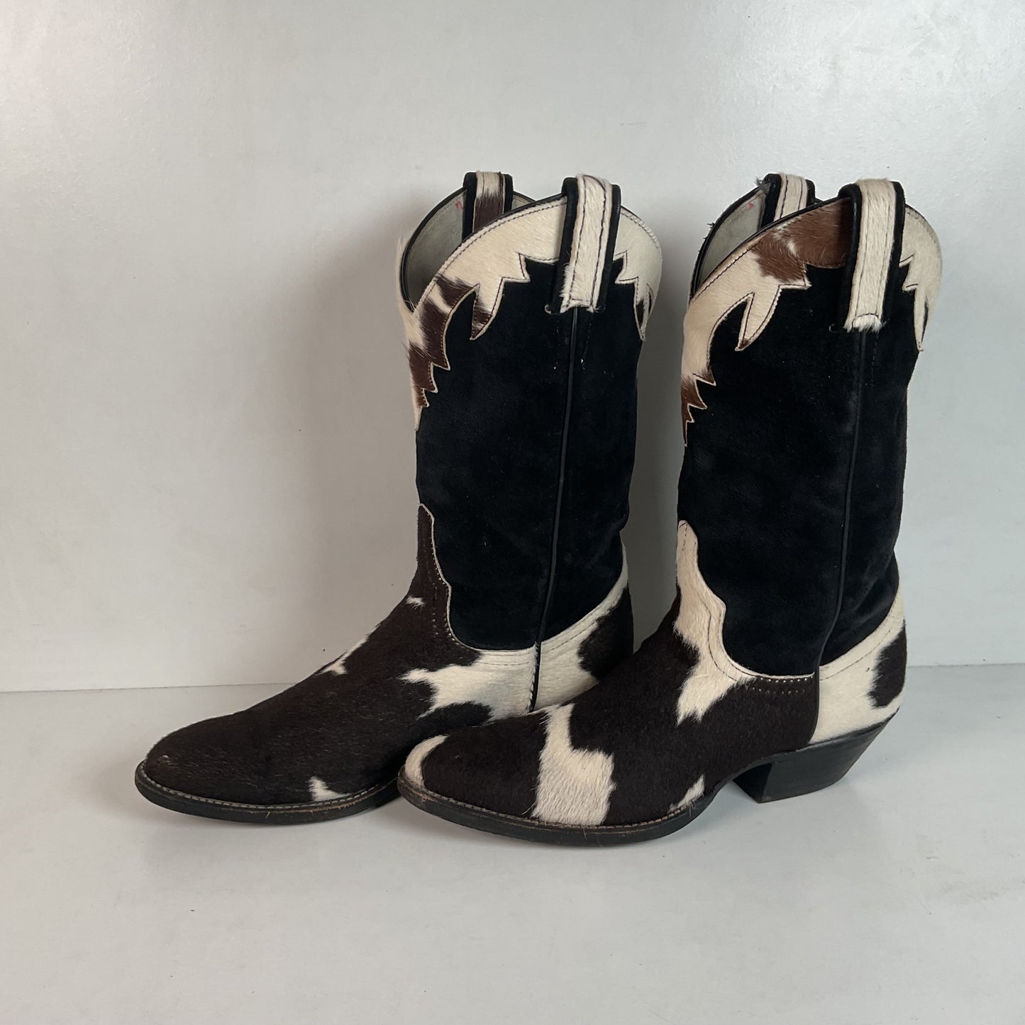 Vintage Larry Mahan Cow Hair Cowgirl Pony Boots 8 B