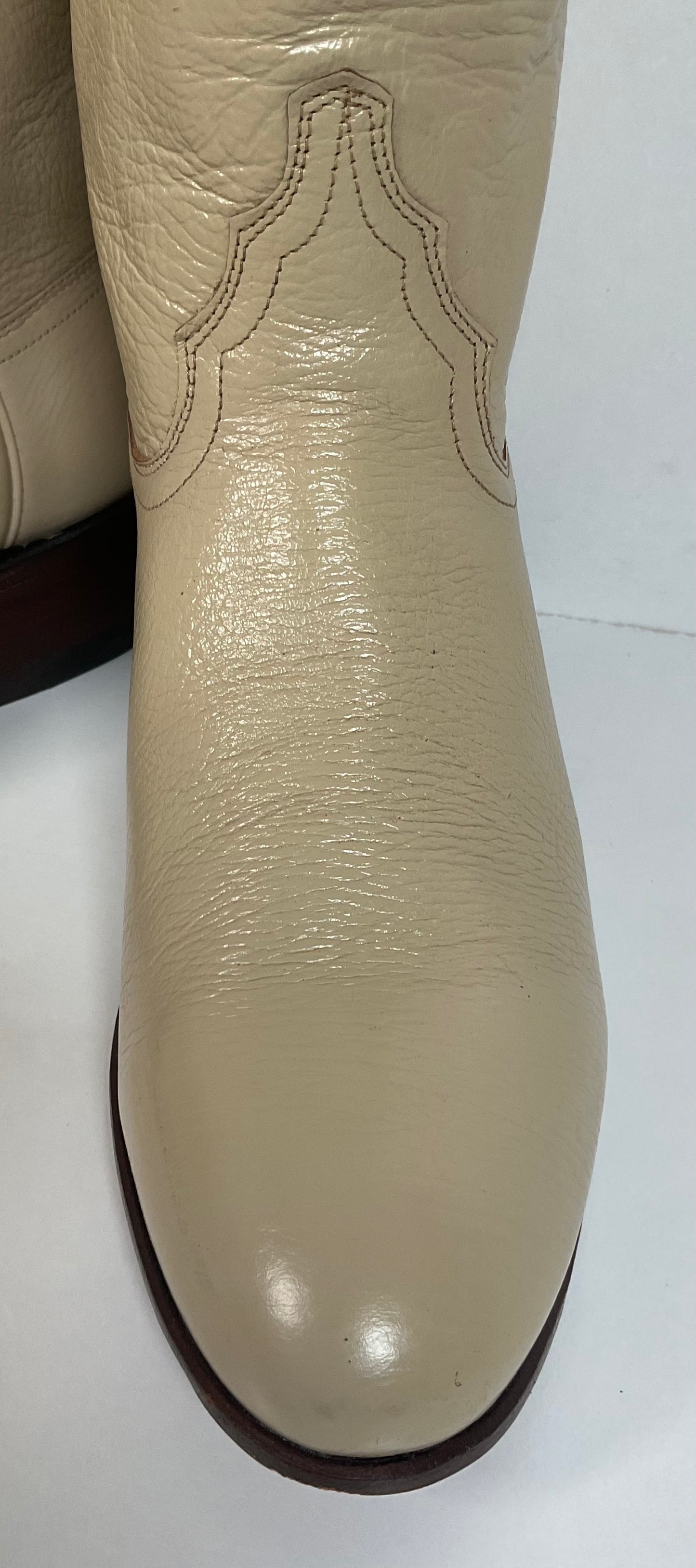 Justin Women’s Tall Bone Leather Cowgirl Boots 8 B USA Made