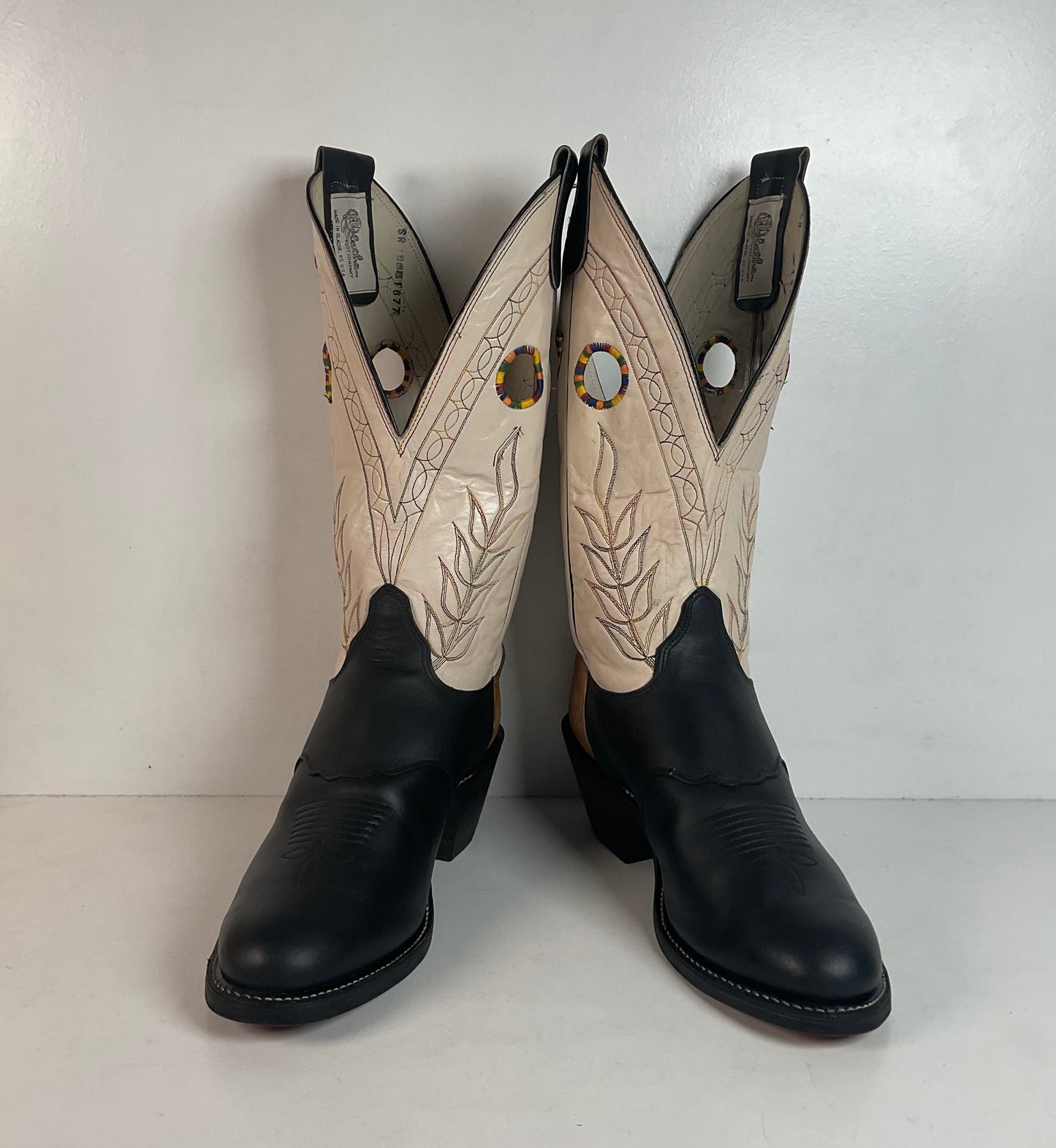 Olathe Rough Stock Cowboy Boots 10 D Black Mule Skin USA Made