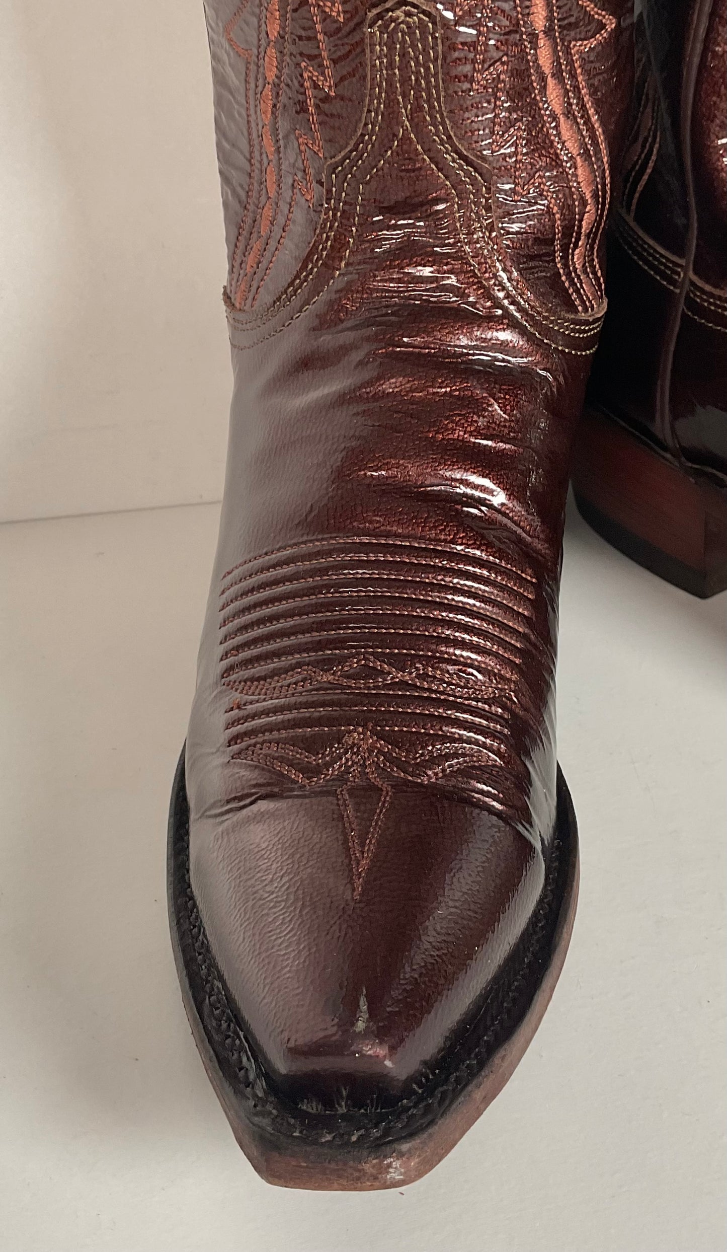 Lucchese 1883 Glossy Patent Leather Cowgirl Boots 6 B USA Madw