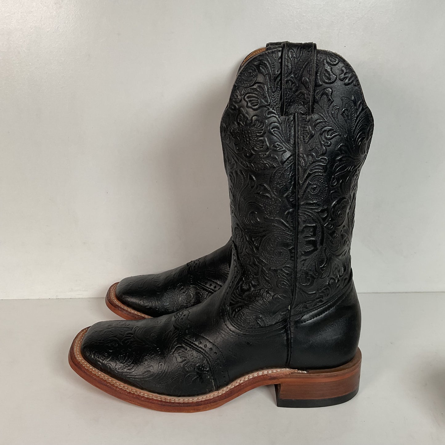 Boulet Tooled Cowgirl Boots 8.5 C Slip Resistant Sole