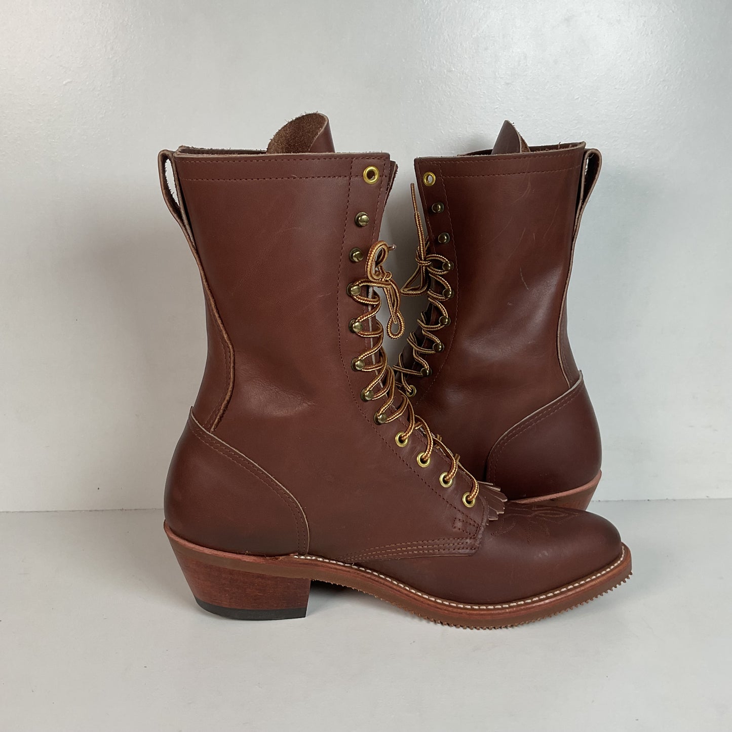 Vintage Double H Kiltie Packer Boots 10.5 D USA Made