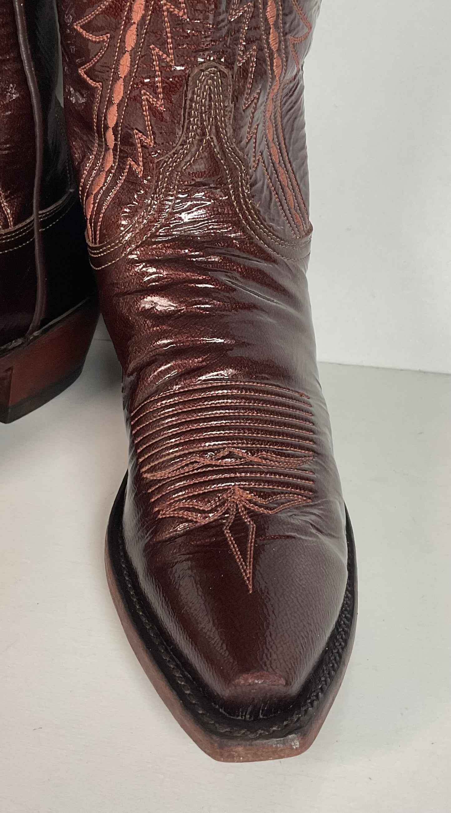 Lucchese 1883 Glossy Patent Leather Cowgirl Boots 6 B USA Madw