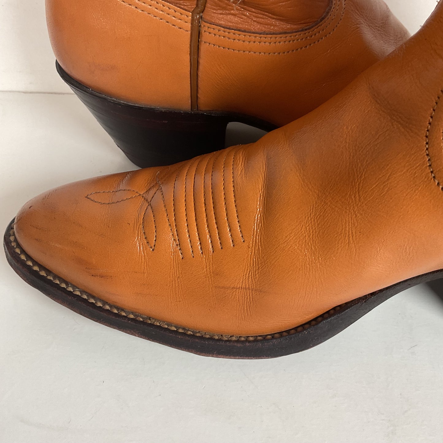 Vintage Nocona 17” Cowgirl Boots 7.5 C USA Made Old White Label