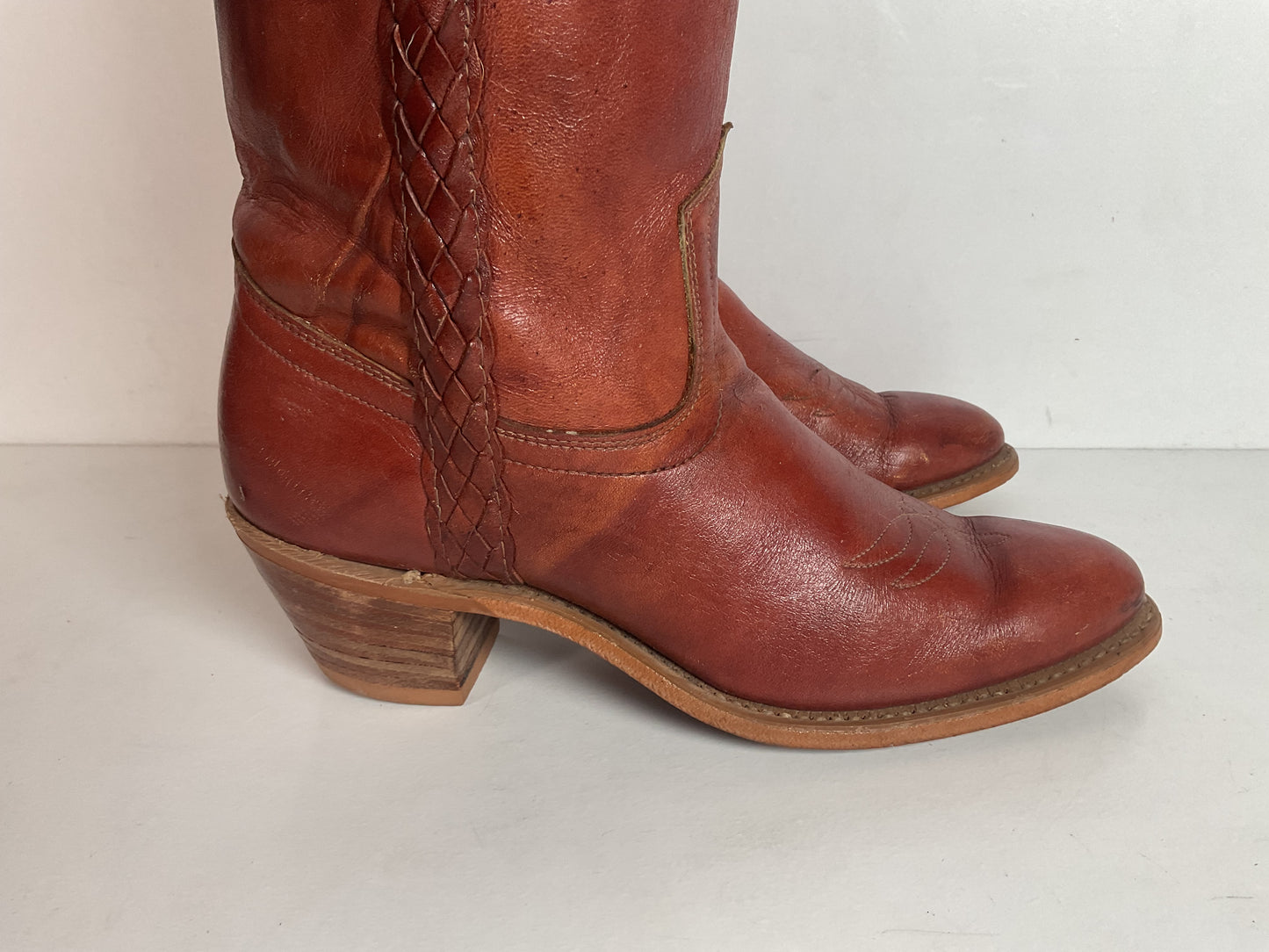 Vintage Capezio Braided Shooter Boots 6.5 M USA Made Campus Riding
