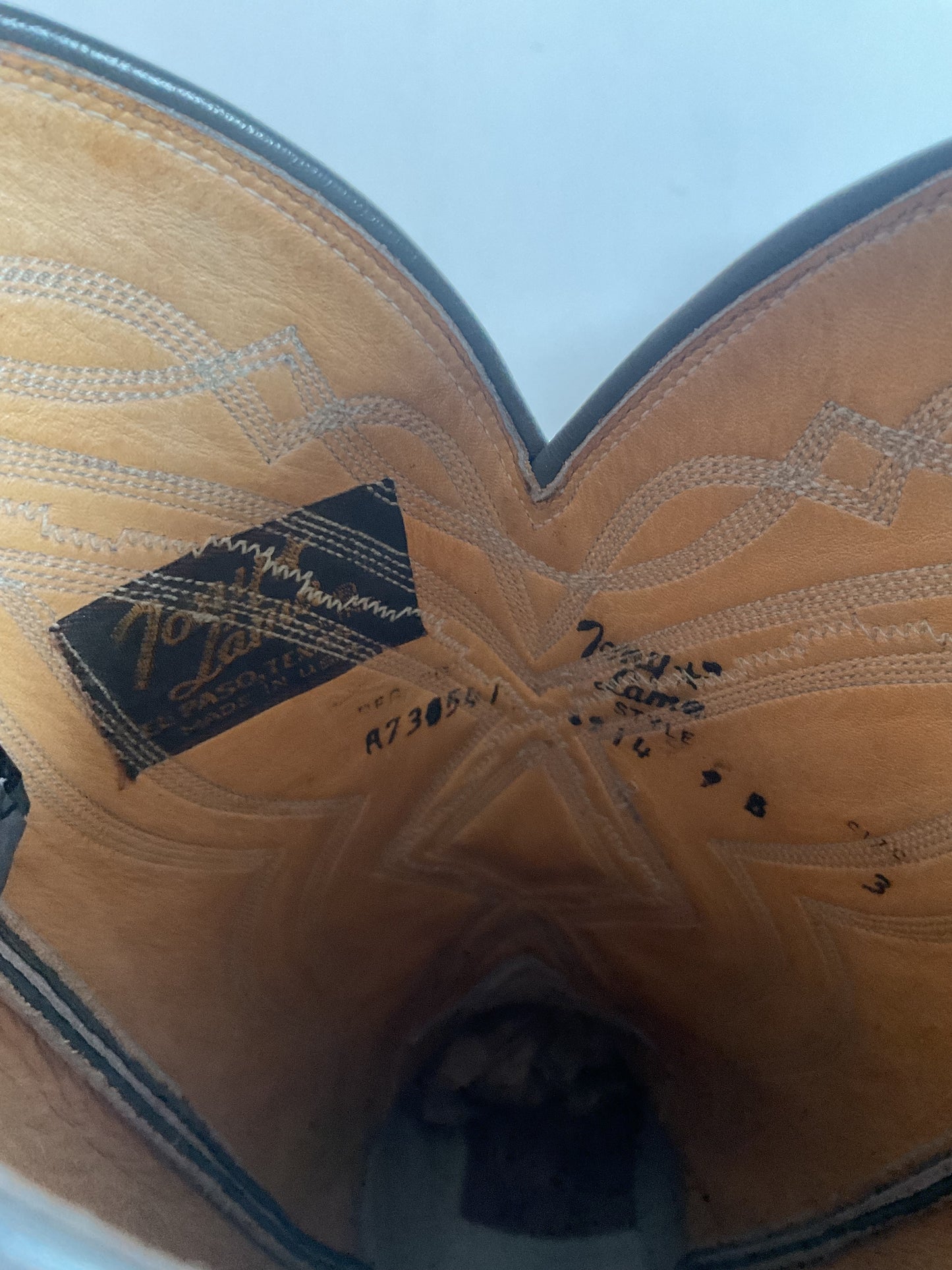 Vintage Tony Lama Charcoal Grey Wingtip Cowboy Boots 9 B Lizard Gold Label