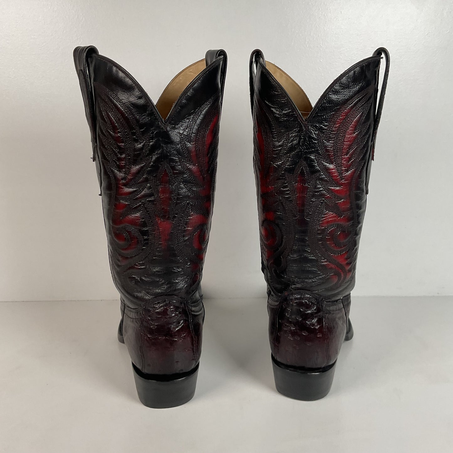 Corral Smooth Ostrich Cowboy Boots | Black Cherry | Men’s 6 EE | Women’s 7