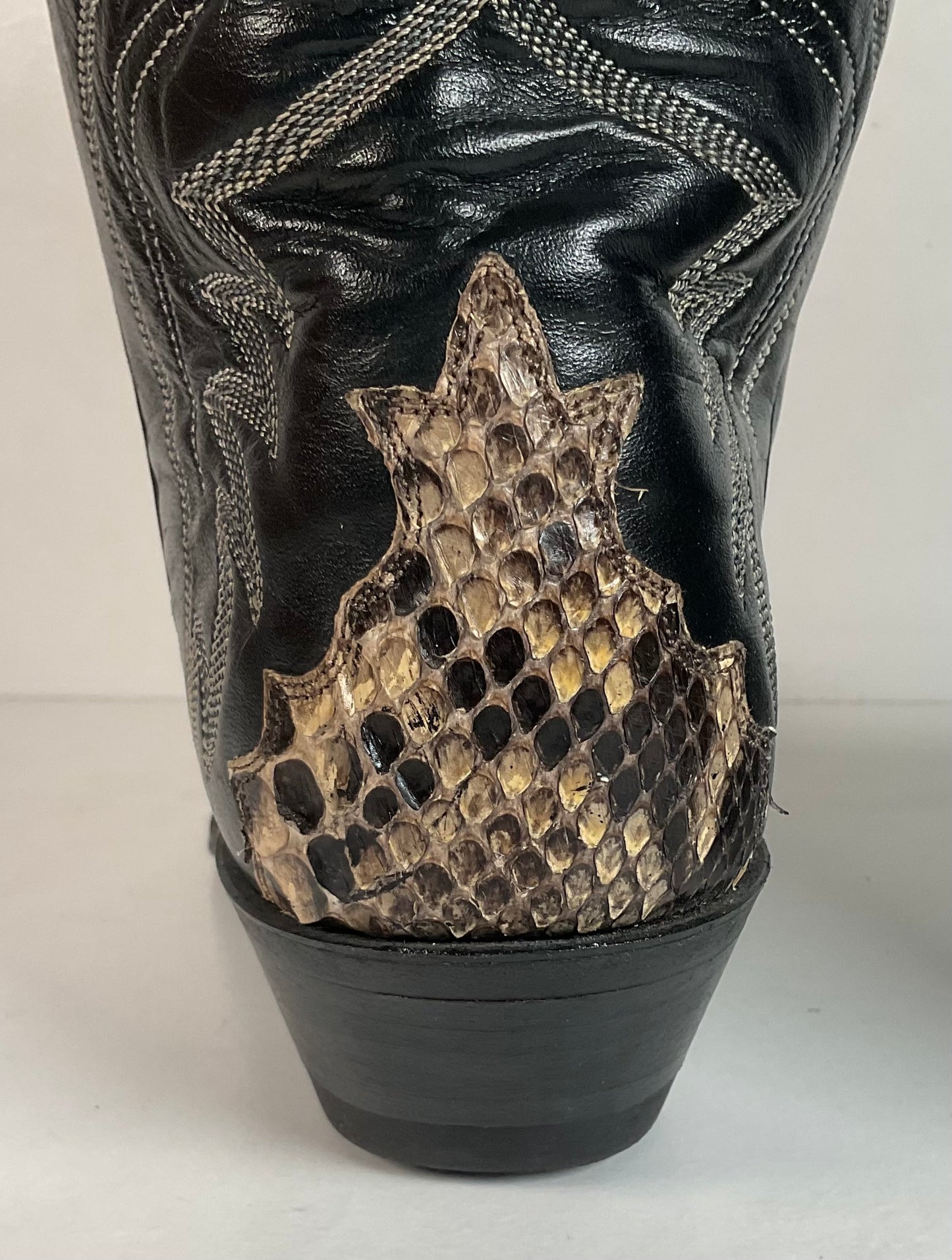 Justin Front Cut Python Snakeskin Cowboy Boots 8.5 D Triad USA Made
