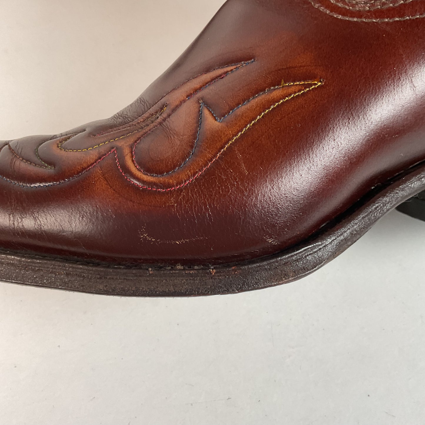Vintage Texas Brand Thunderbid Cowboy Boots 9.5 D Rising Pheonix USA Made