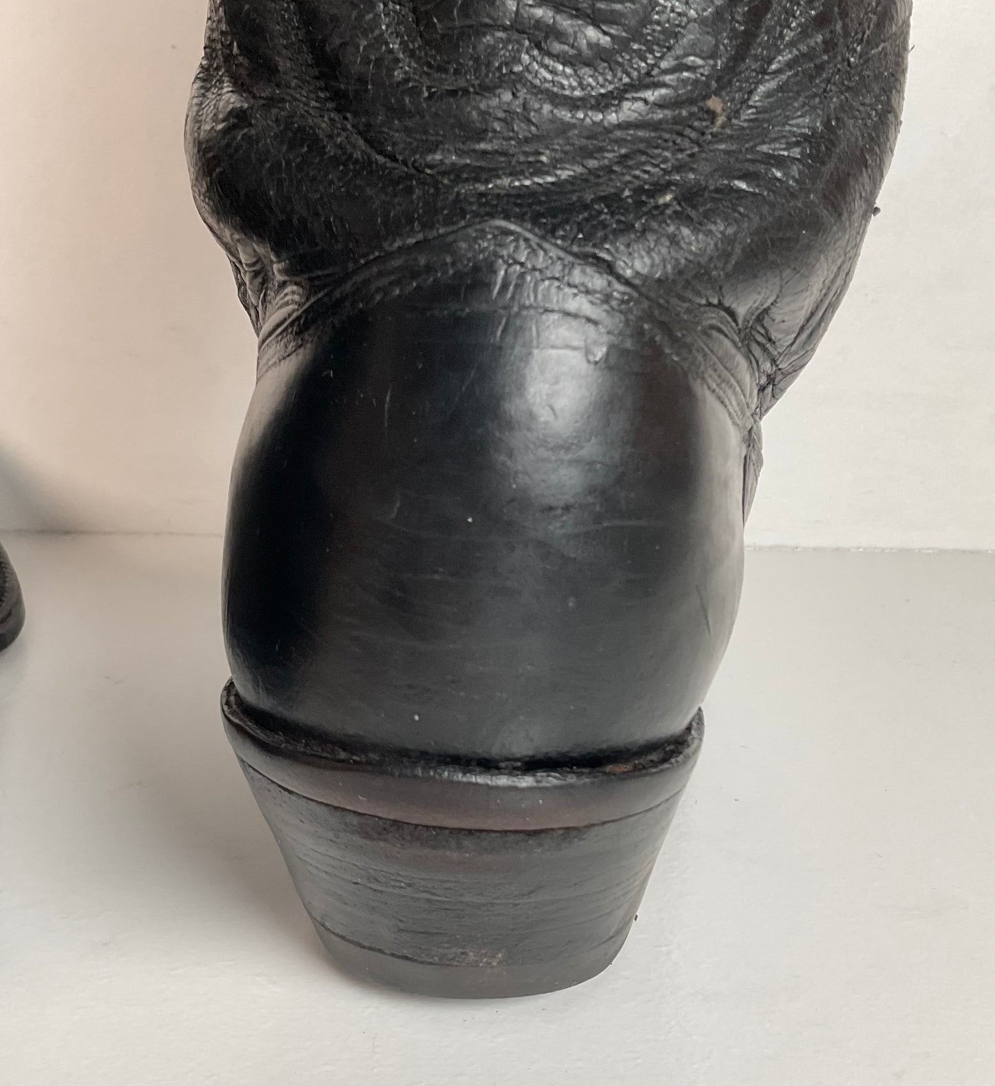 Vintage 1940s Brogue Wingtip Cowboy Boots 9.5-10 Leather Pull Tab Pee Wee
