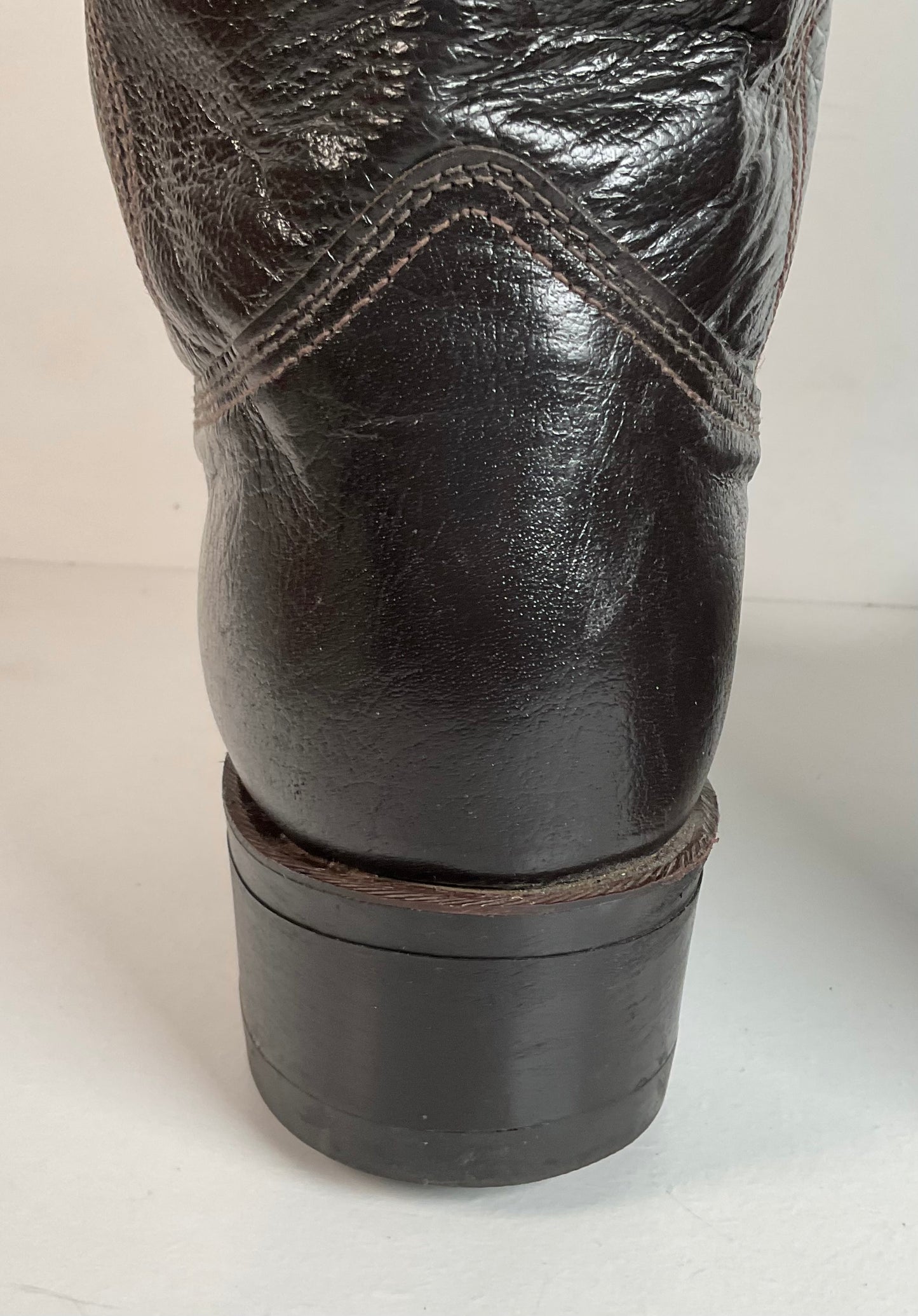 Vintage 1970s Texas Brand Water Buffalo Cowboy Boots 13 D USA Made Exotic