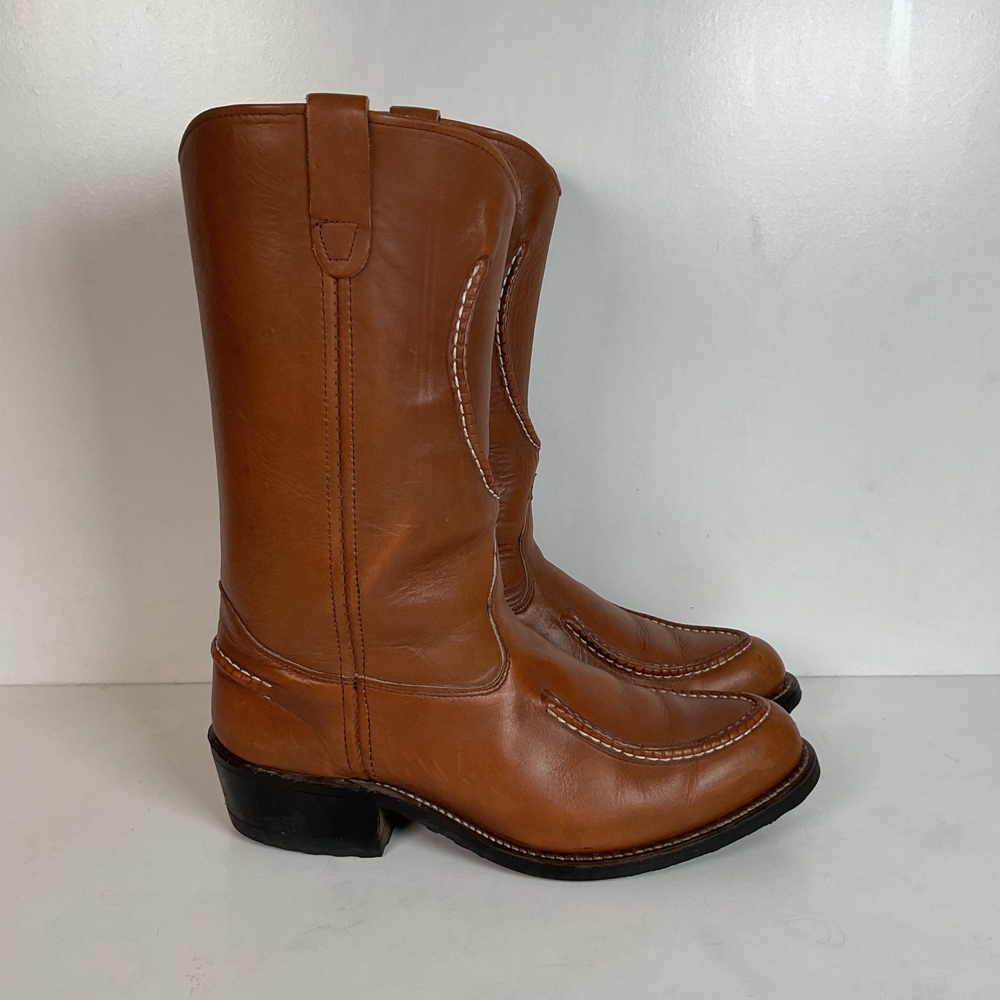 Vintage Double H Horseshoe Cowboy Work Boots 10 D USA Made Soft Toe
