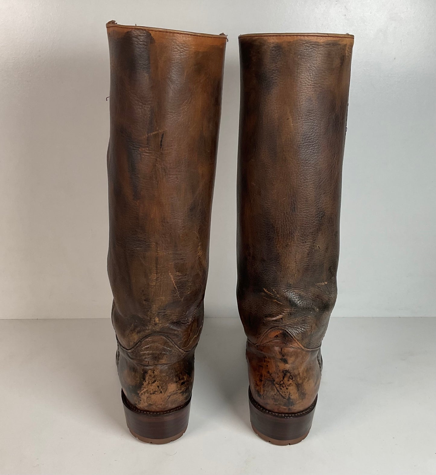 Vintage Frye Men’s 17” Campus Boots 9.5 EE Black Label Distressed Recrafted