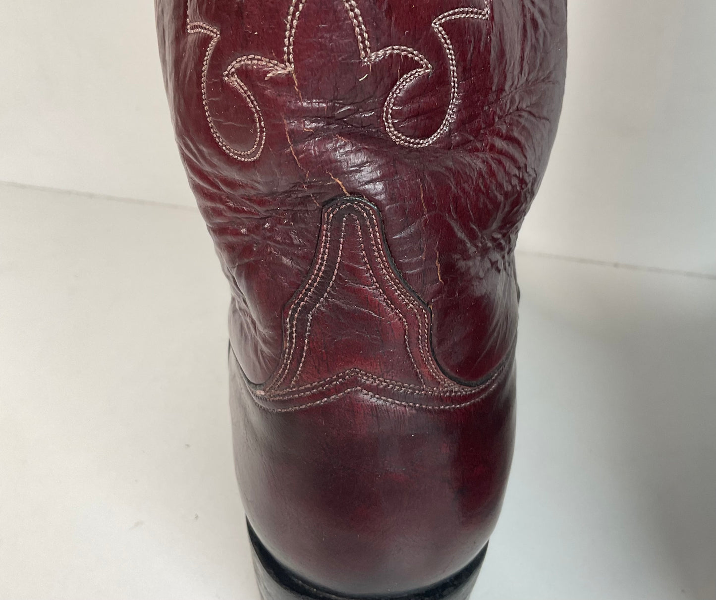 Lucchese San Antonio Black Cherry Ostrich Cowboy Boots Men’s 7.5 | Women’s 8.5
