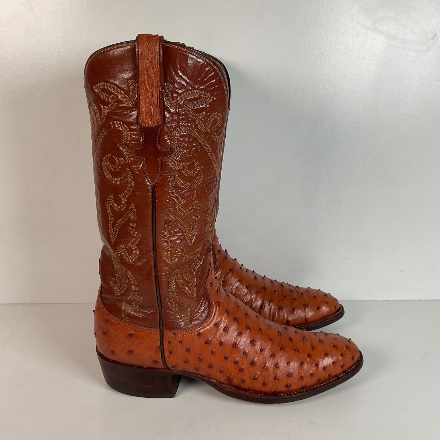 Lucchese San Antonio Ostrich Quill Cowboy Boots Men’s 9.5 B | Women’s 10.5