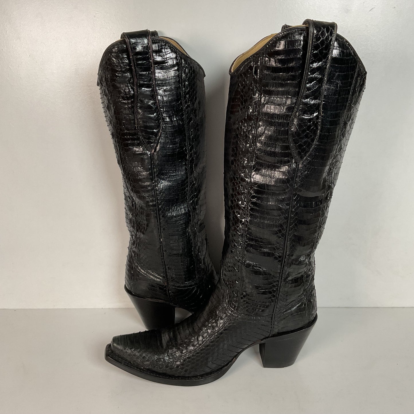 Corral Full Cobra Snakeskin Cowgirl Boots 7.5 M Exotic Mule Ear Snip Toe